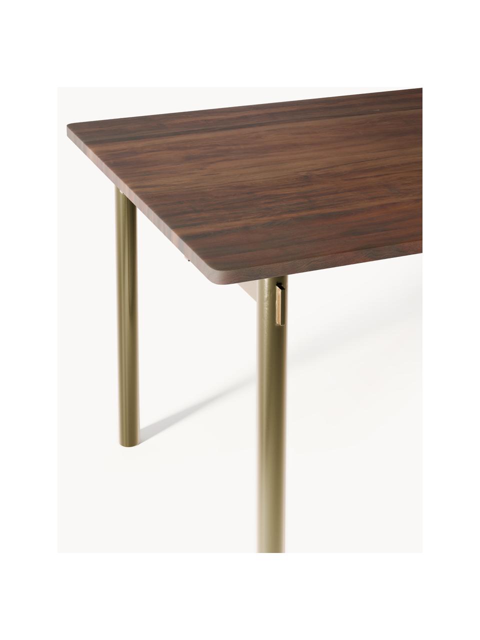 Jedálenský stôl Mavi, Akáciové drevo, odtiene zlatej, Š 140 x D 90 cm