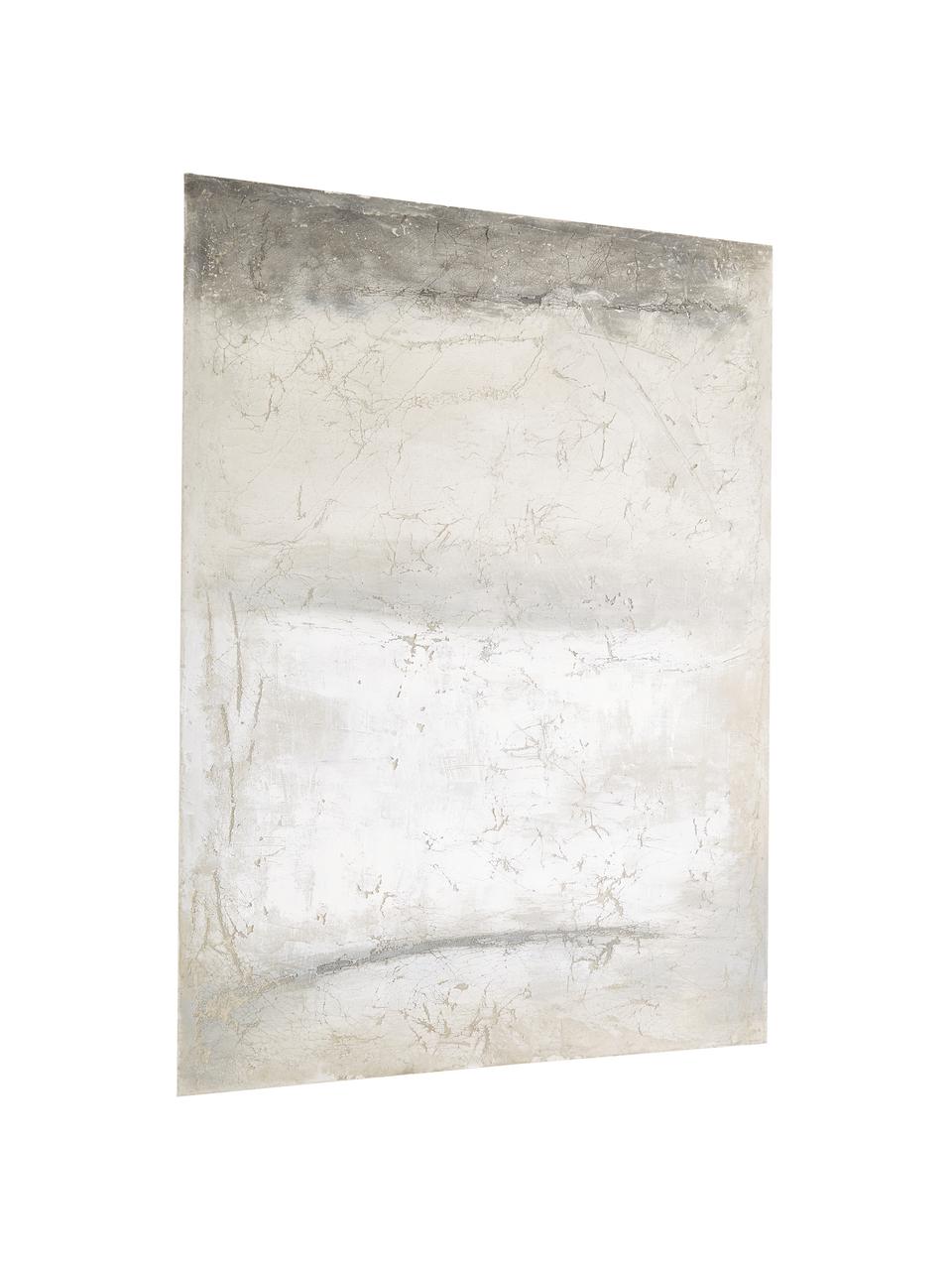 Handbeschilderde canvasdoek Shapes, Afbeelding: digitale print op canvas,, Grijs, 90 x 120 cm