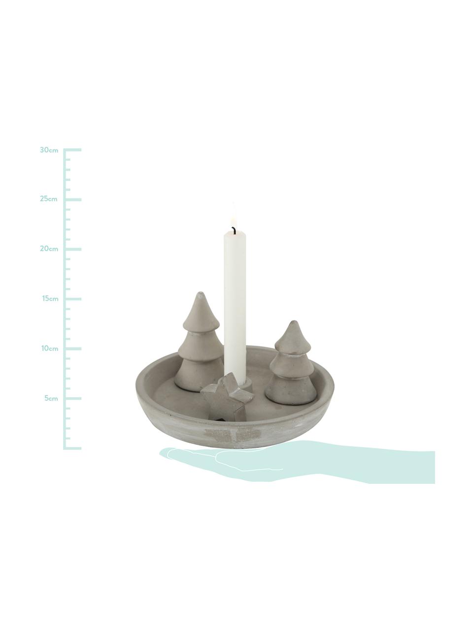 Set candelabro Bolek, 4 pzas., Cemento, Gris, Ø 20 x Al 11 cm