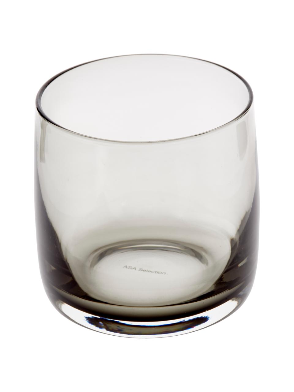 Bicchiere acqua fatto a mano Colored 6 pz, Vetro, Grigio trasparente, Ø 8 x Alt. 8 cm