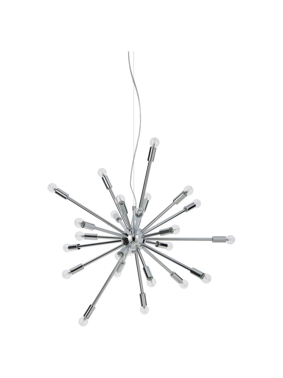 Große Pendelleuchte Spike in Chrom, Lampenschirm: Metall, verchromt, Baldachin: Metall, verchromt, Chrom, Ø 90 cm