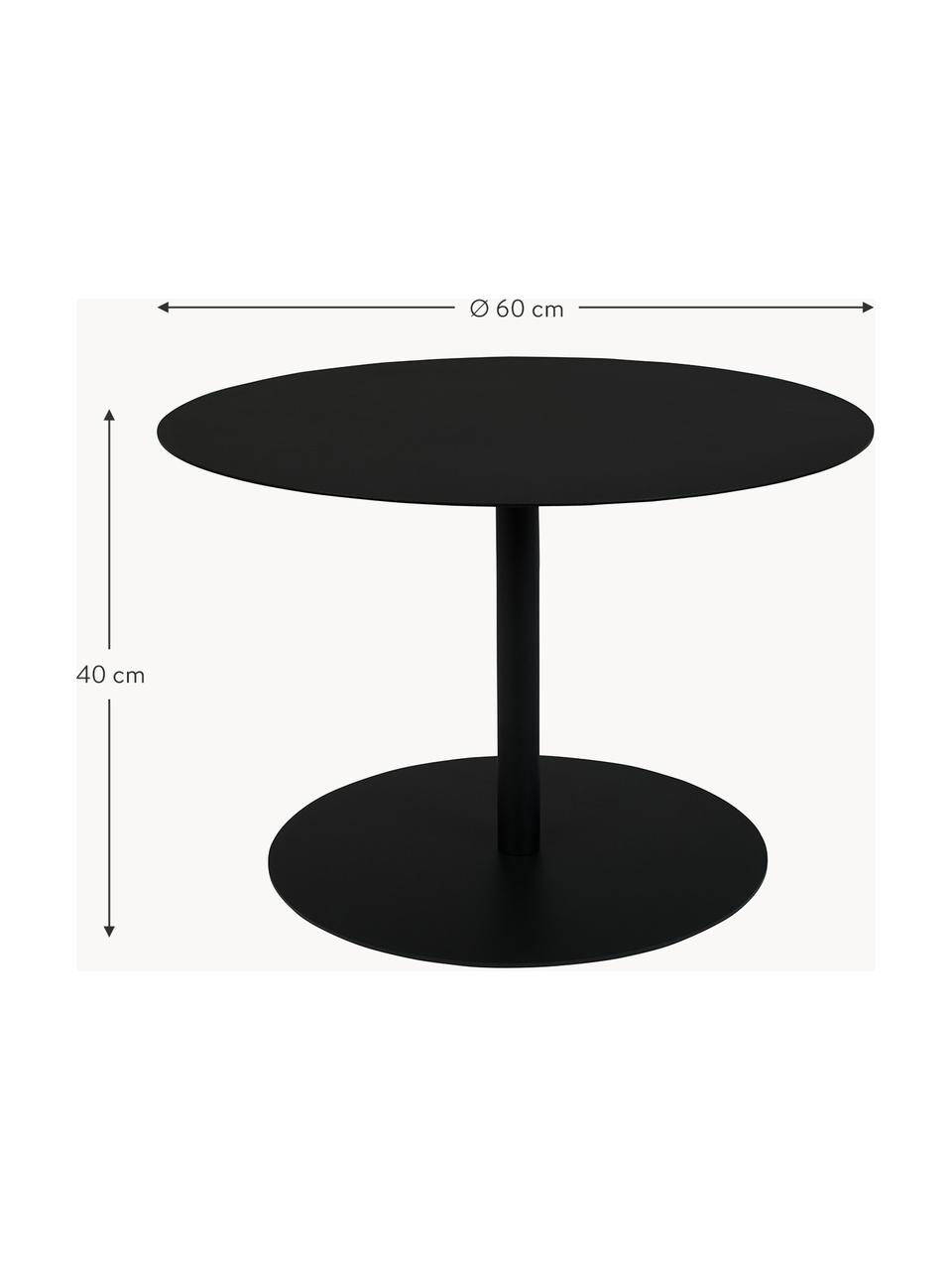 Table basse ronde en métal Snow, Métal, revêtement par poudre, Noir, Ø 60 cm