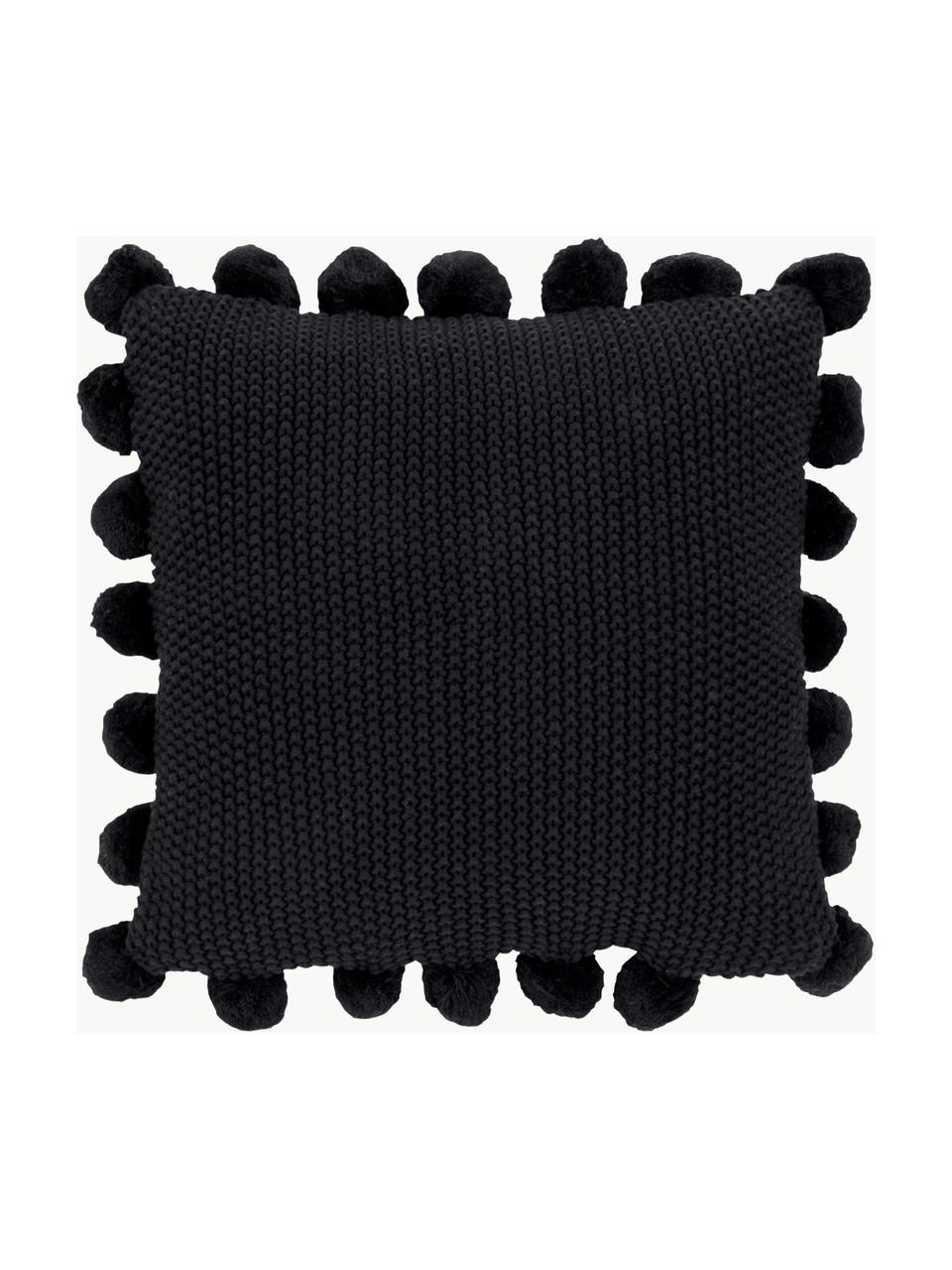 Housse de coussin 40x40 avec pompons Molly, 100 % coton

Le matériau est certifié STANDARD 100 OEKO-TEX®, 11.HIN.00050, HOHENSTEIN HTTI, Noir, larg. 40 x long. 40 cm