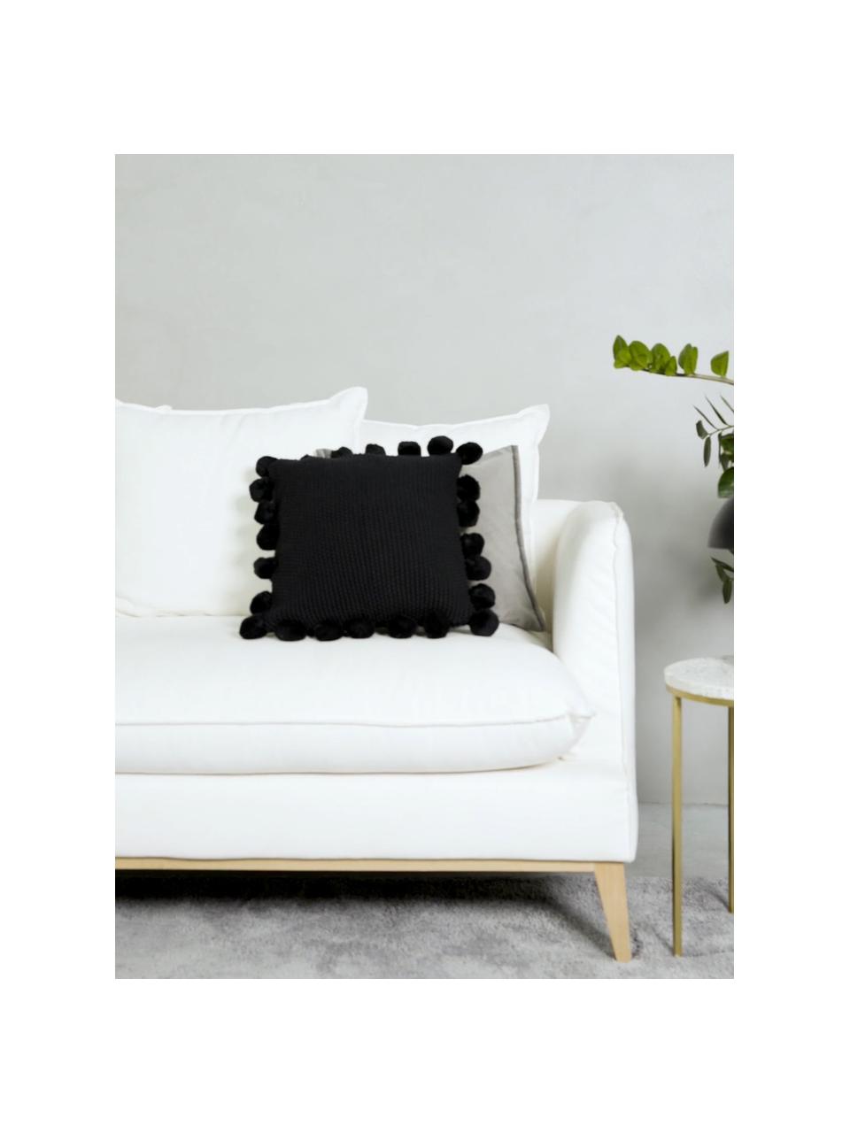 Housse de coussin 40x40 avec pompons Molly, 100 % coton

Le matériau est certifié STANDARD 100 OEKO-TEX®, 11.HIN.00050, HOHENSTEIN HTTI, Noir, larg. 40 x long. 40 cm