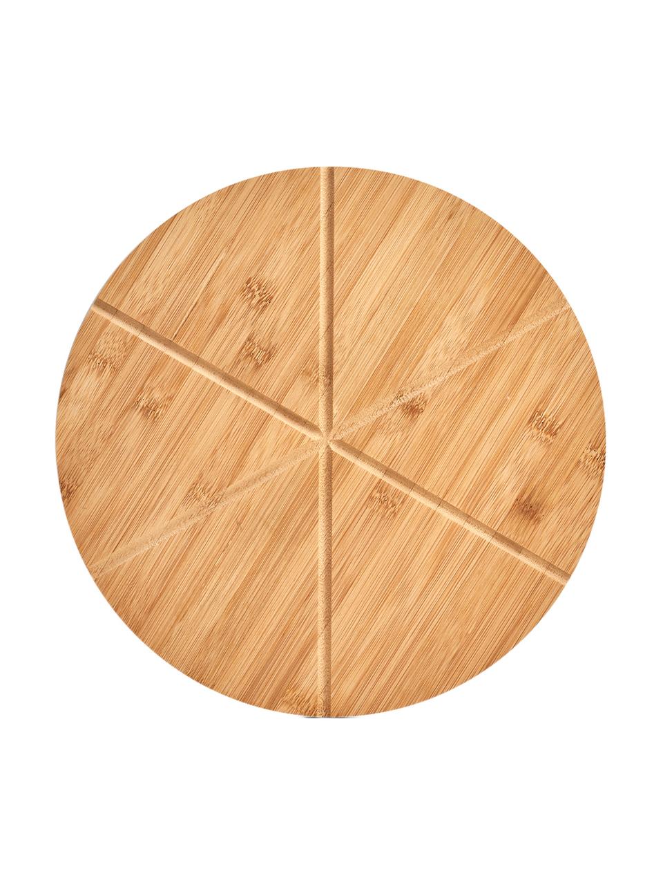 Komplet do pizzy z drewna bambusowego Italiana, 2 elem., Drewno bambusowe, metal, Drewno bambusowe, metal, Ø 32 cm