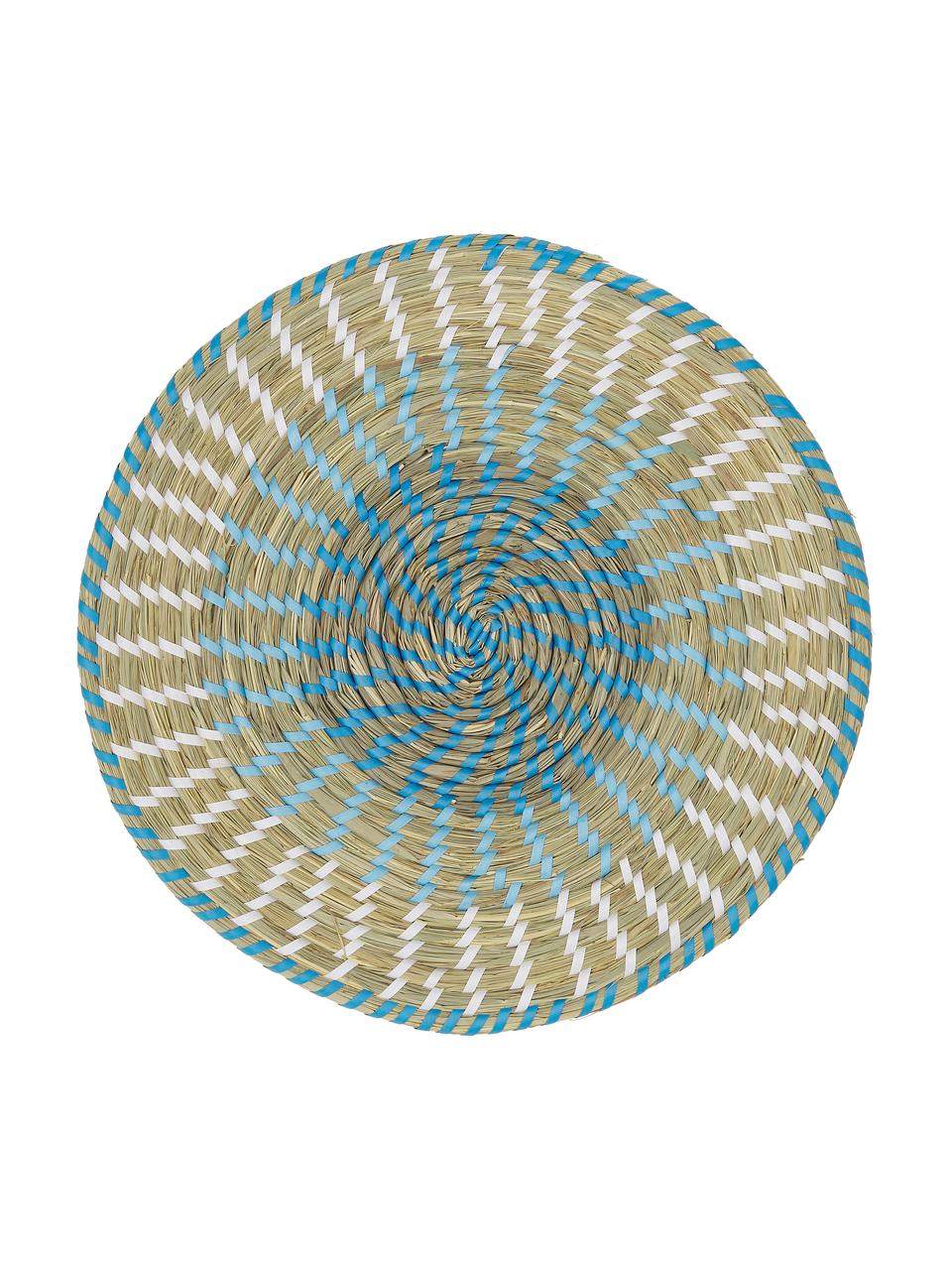 Ronde placemats Mexico van natuurlijke vezels, set van 6, Stro, Meerkleurig, Ø 38 cm