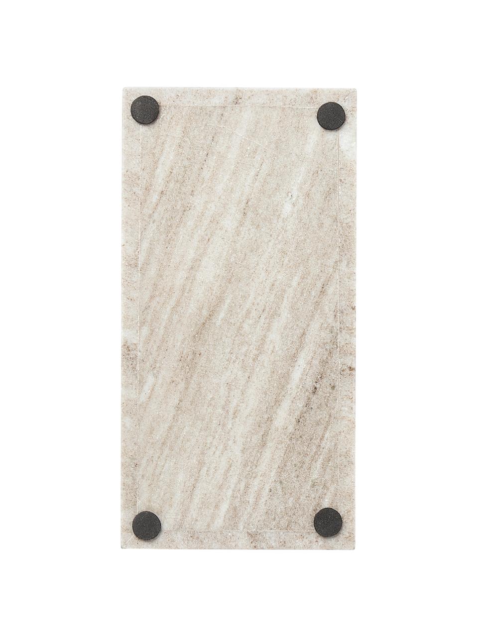 Kleines Deko-Tablett Venice aus Marmor, Marmor, Beige, marmoriert, B 30 x T 15 cm