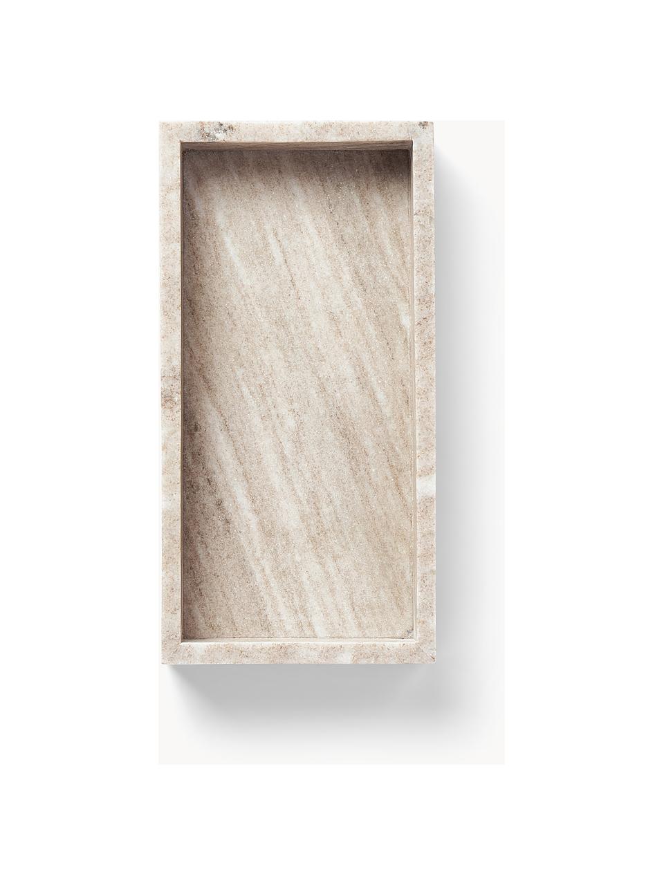 Kleines Deko-Tablett Venice aus Marmor, Marmor, Beige, marmoriert, B 30 x T 15 cm