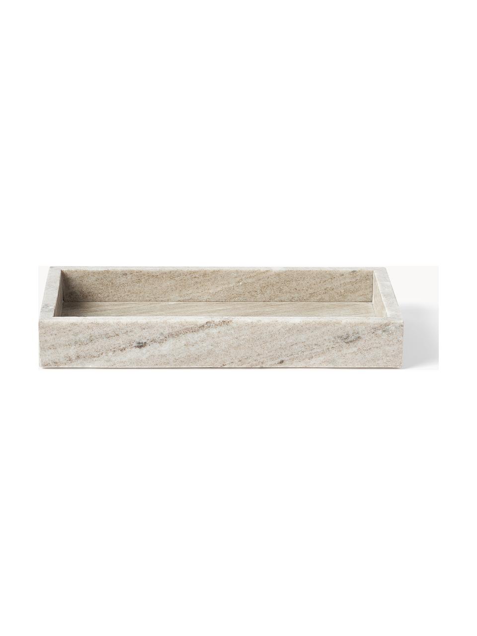 Kleines Deko-Tablett Venice aus Marmor, Marmor, Beige, marmoriert, B 30 x T 15 cm