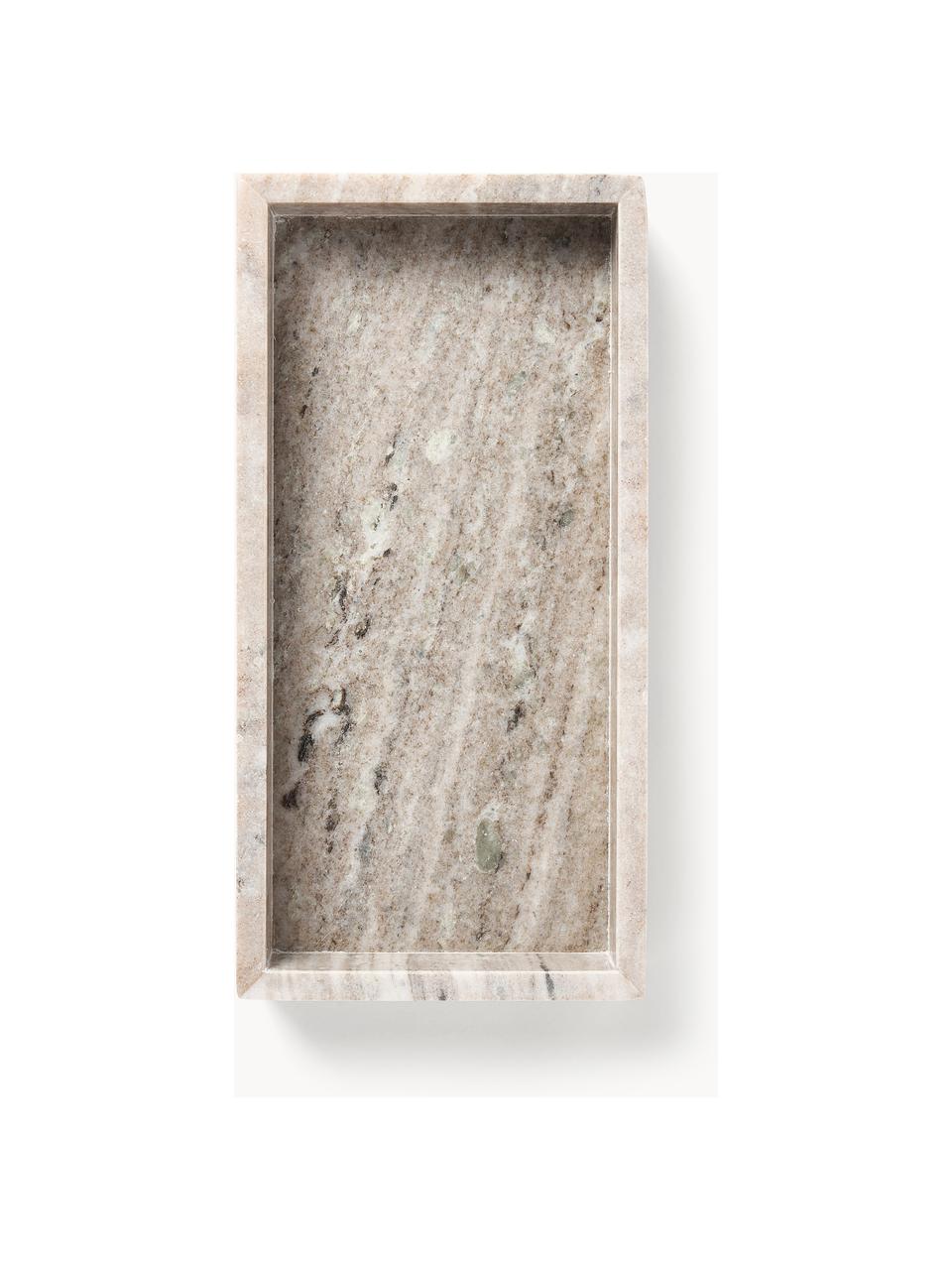 Klein decoratief dienblad Venice van marmer, Marmer, Beige, gemarmerd, B 30 x D 15 cm