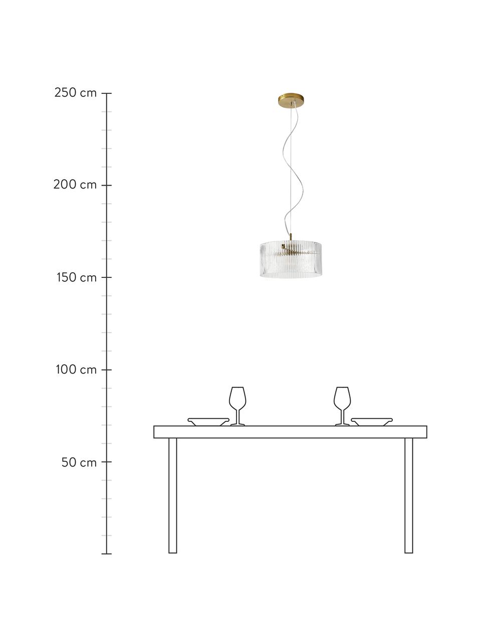 Lampa wisząca ze szkła Emmi, Odcienie złotego, transparentny, Ø 35 x W 17 cm