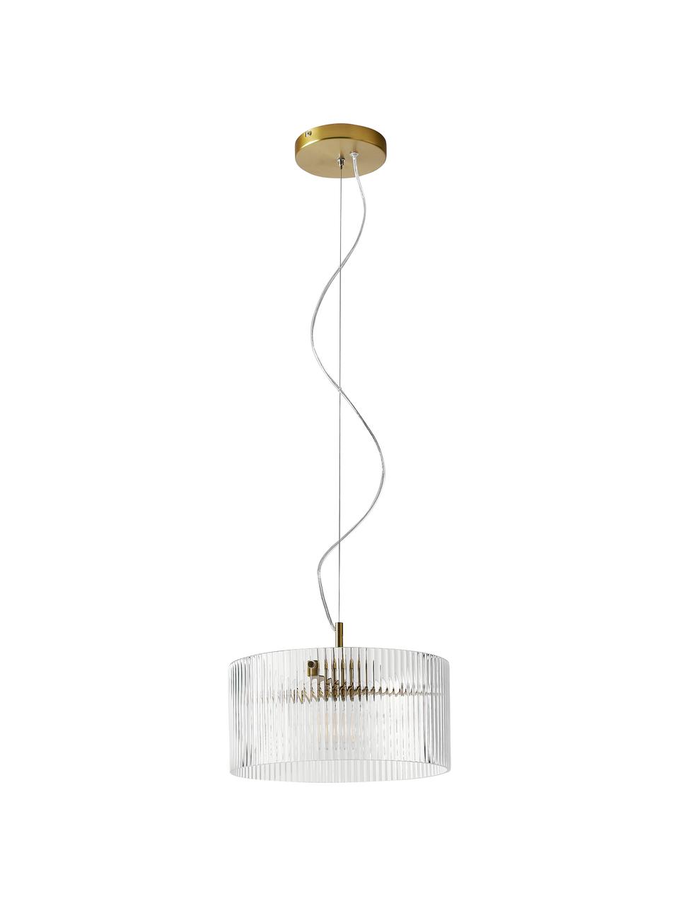 Suspension en verre Emmi, Couleur dorée, transparent, Ø 35 x haut. 17 cm