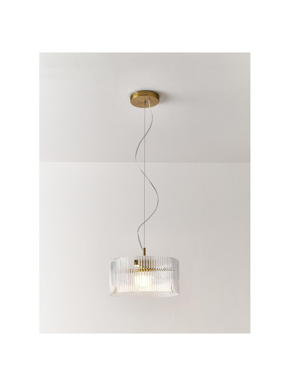Lampa wisząca ze szkła Emmi, Odcienie złotego, transparentny, Ø 35 x W 17 cm