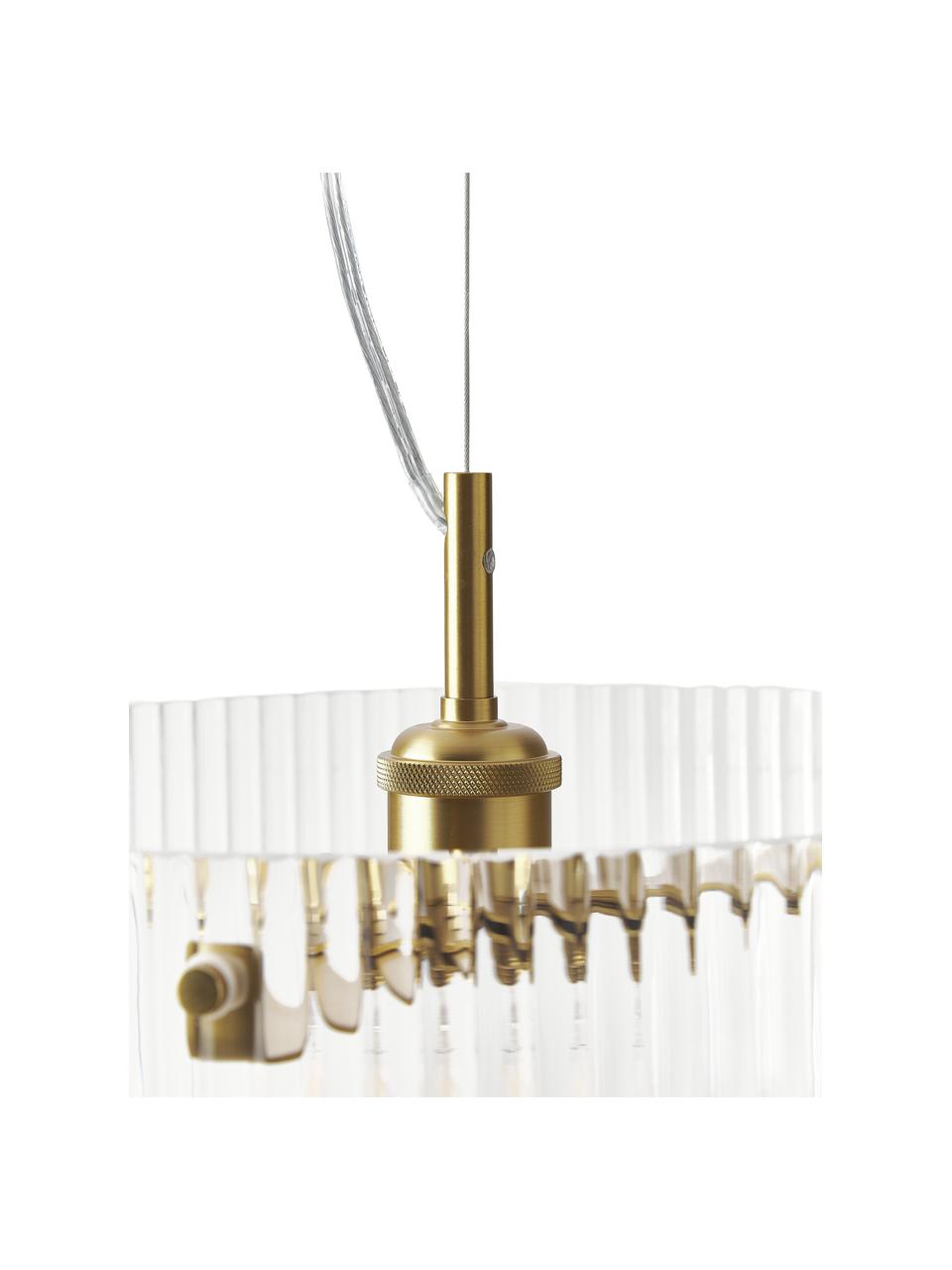 Lampa wisząca ze szkła Emmi, Odcienie złotego, transparentny, Ø 35 x W 17 cm