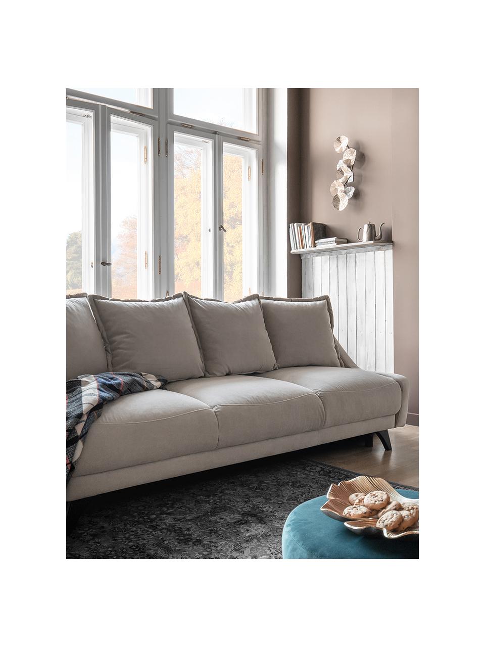 Sofa rozkładana z aksamitu Royal (3-osobowa), Beżowy, S 223 x G 95 cm