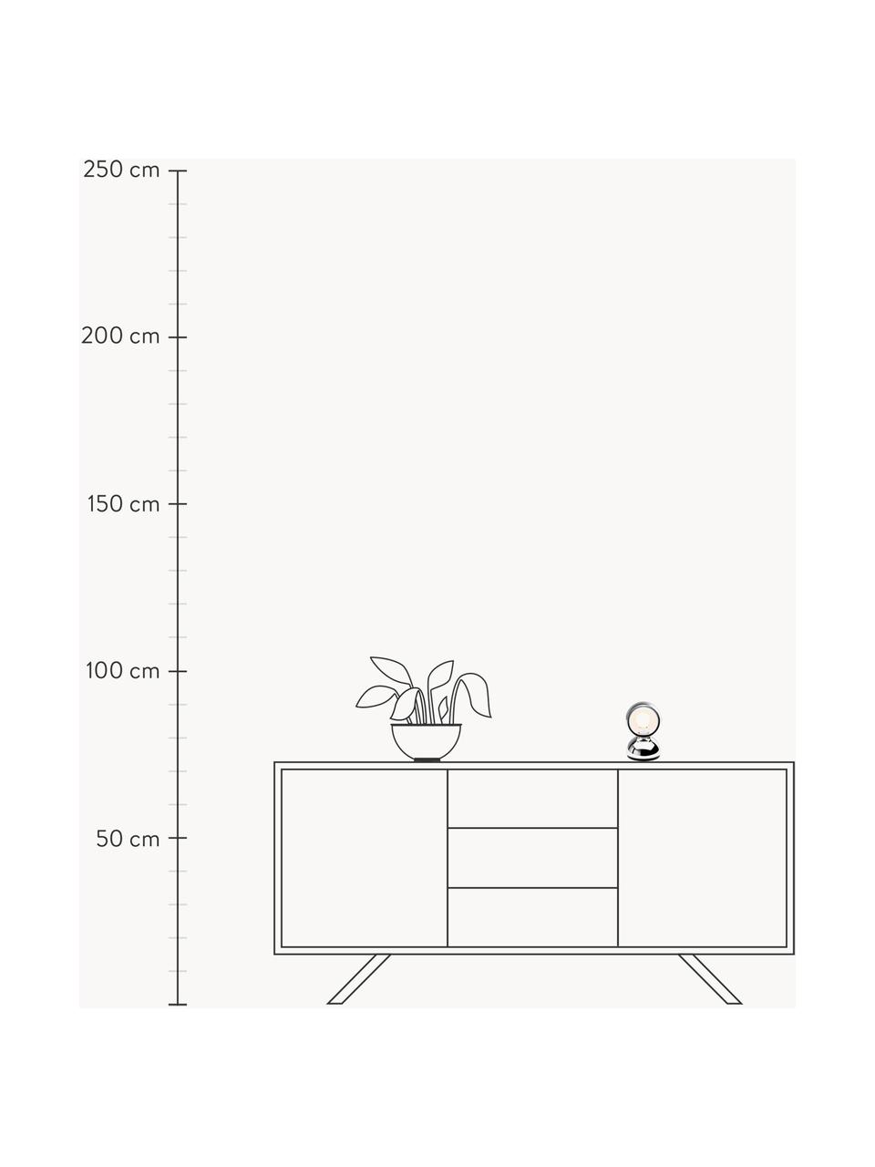 Kleine verstellbare Tischlampe Eclisse, Lampenschirm: Polycarbonat, Technopolym, Gestell: Stahl, beschichtet, Silberfarben, Ø 12 x H 18 cm