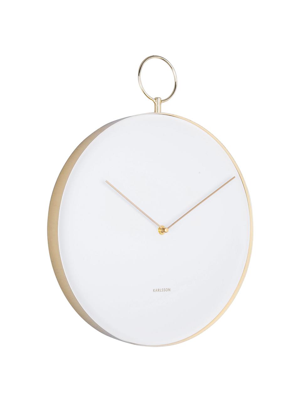 Horloge murale Hook, Blanc, couleur laitonnée