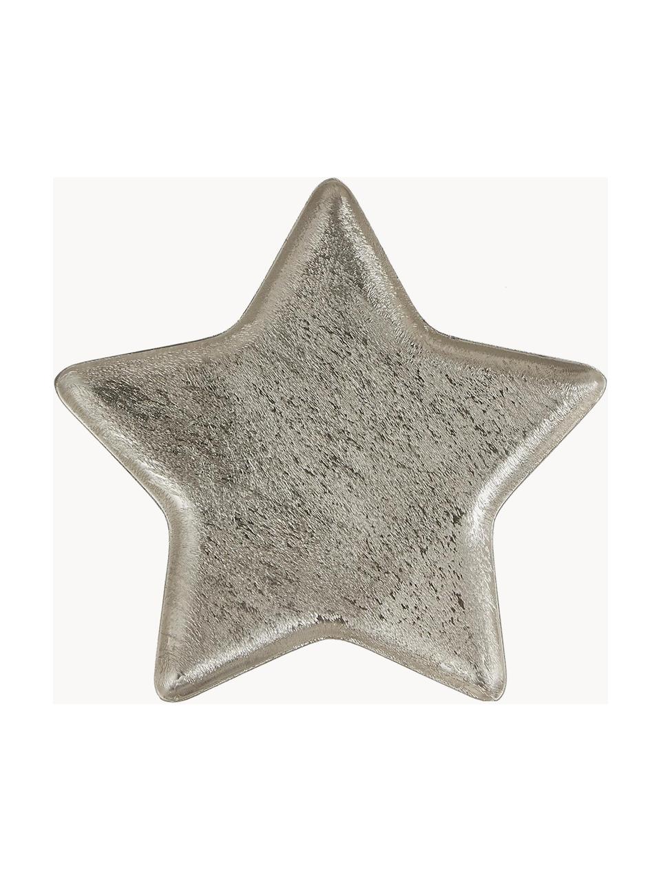 Servírovací talíř ve tvaru hvězdy Mace, Potažený hliník, Stříbrná, Š 25 cm, V 2 cm