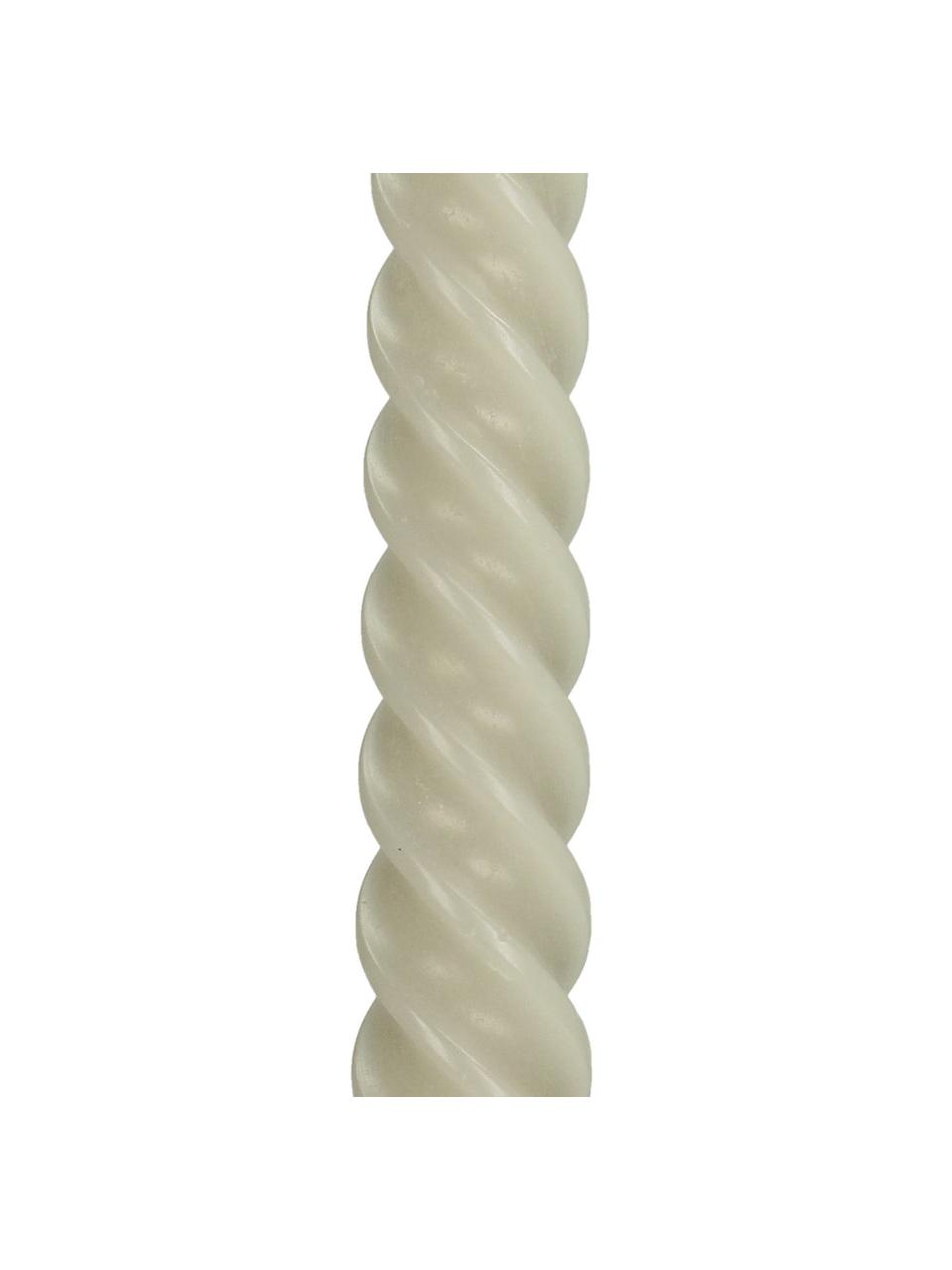 Velas candelabro Twisted, 4 uds., Cera, Blanco, L 26 cm