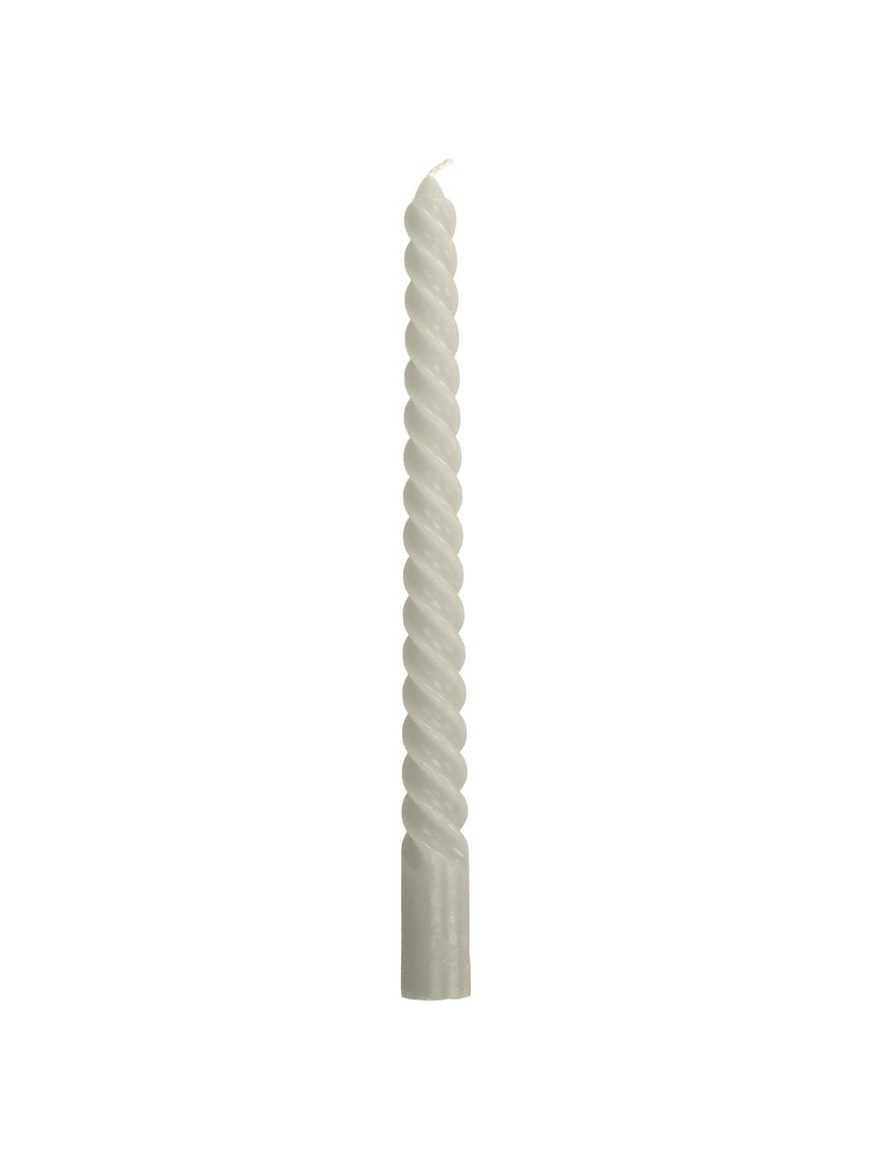 Stabkerzen Twisted, 4 Stück, Wachs, Cremeweiß, Ø 3 x H 26 cm