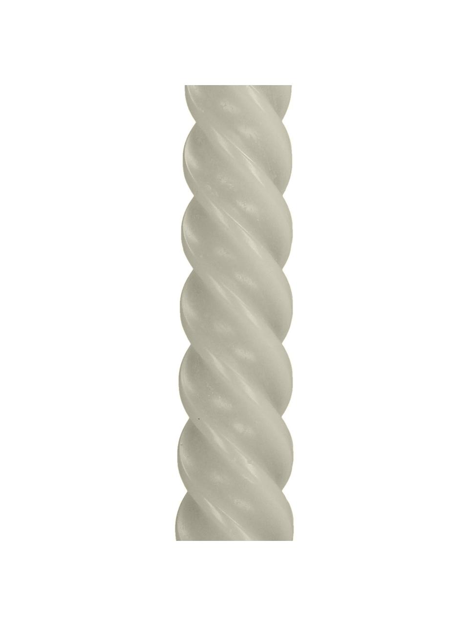 Velas candelabro Twisted, 4 uds., Cera, Blanco crema, Ø 3 x Al 26 cm