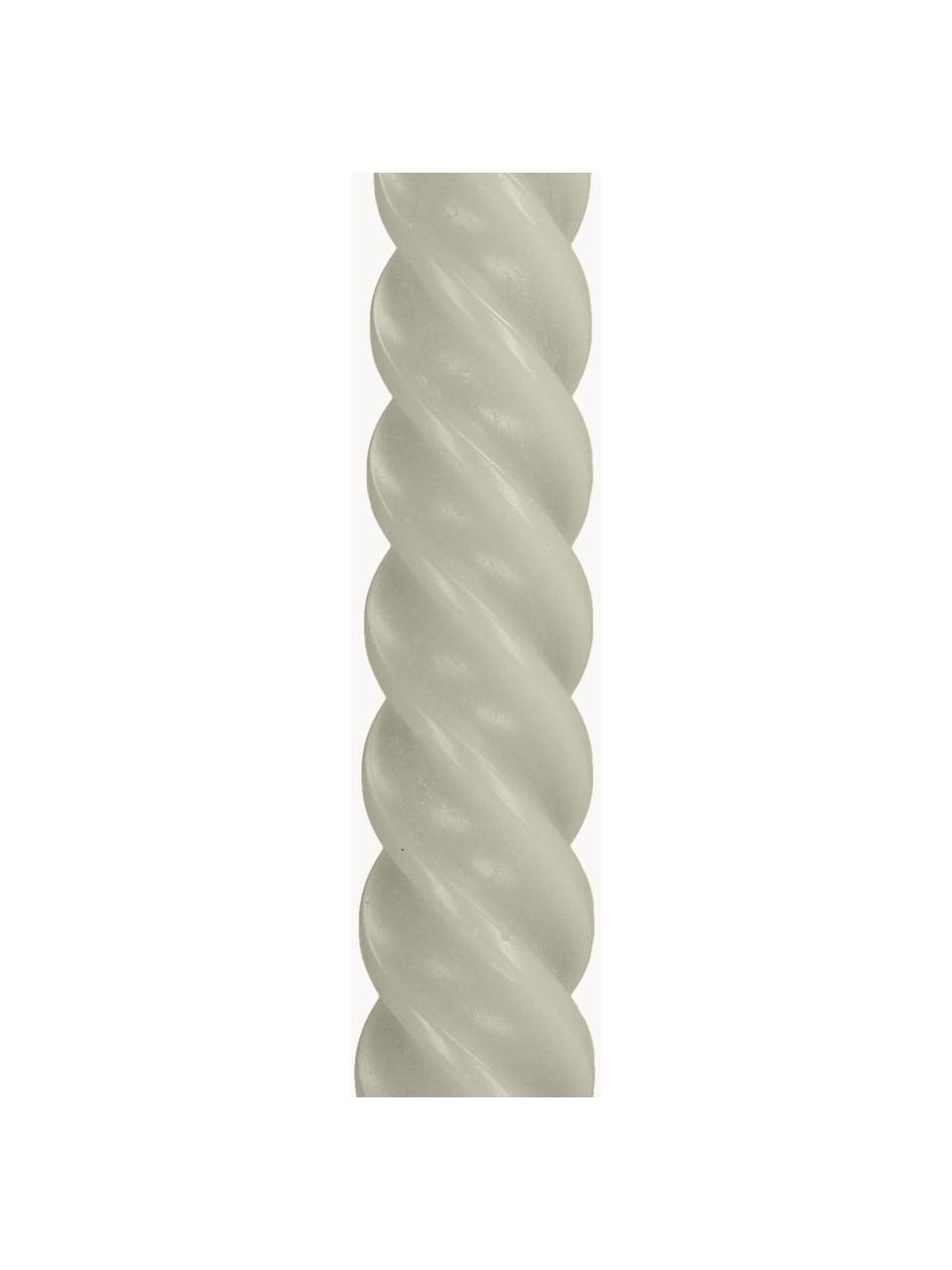 Velas candelabro Twisted, 4 uds., Cera, Blanco Off White, Al 26 cm