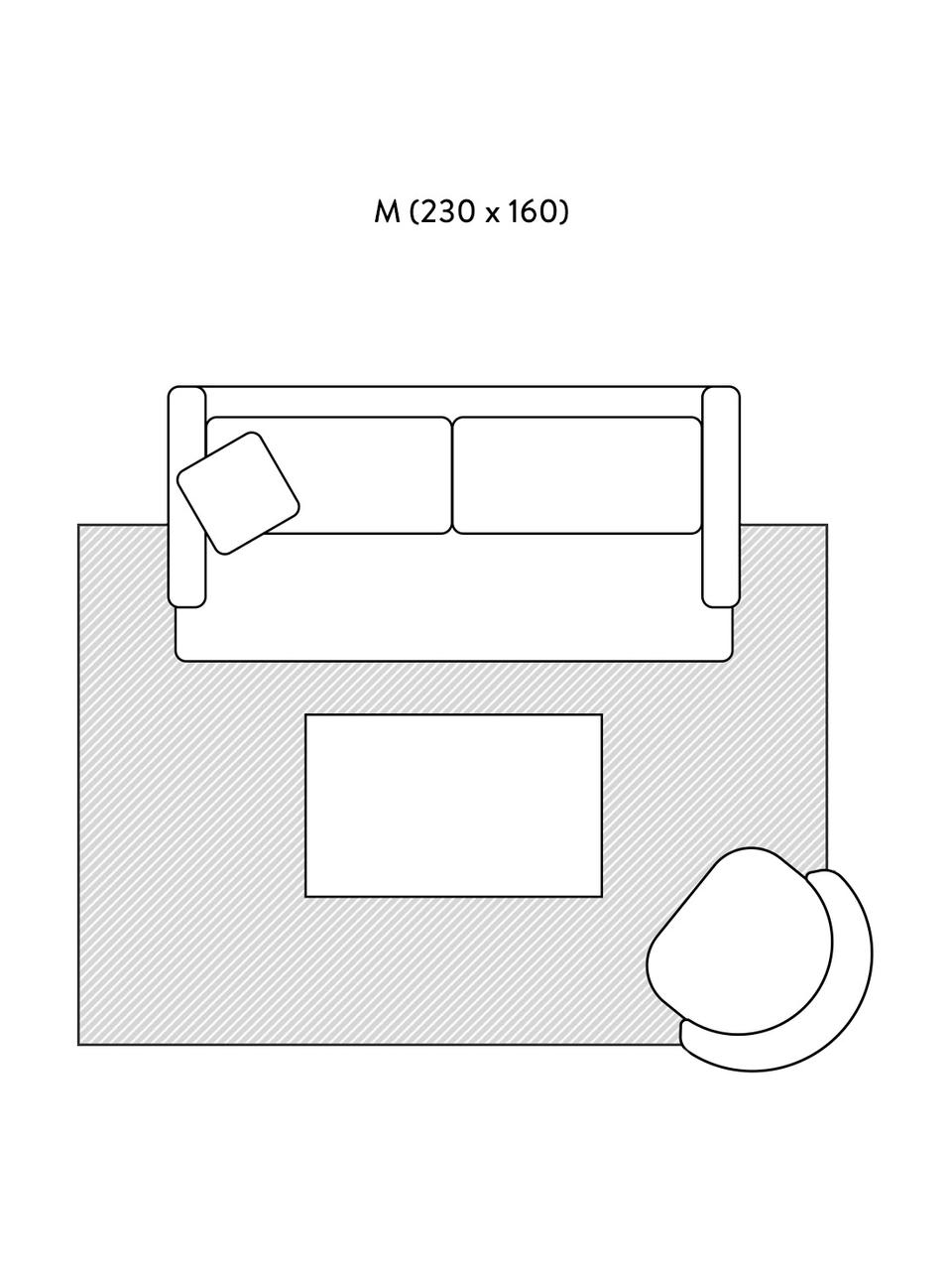 Handgewebter In- & Outdoor-Teppich Bonte mit Hoch-Tief-Effekt, 100 %  Polypropylen, Cremeweiß, B 120 x L 170 cm (Größe S)