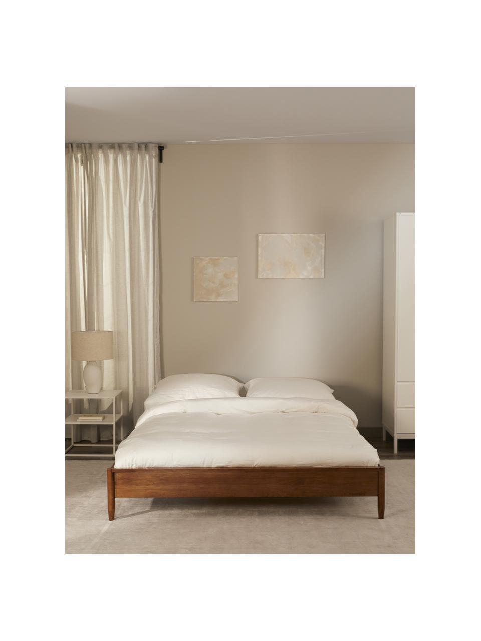 Letto in legno di pino massiccio senza testiera Windsor, Legno di pino massiccio, certificato FSC, Legno di pino, scuro, Larg. 140 x Lung. 200 cm