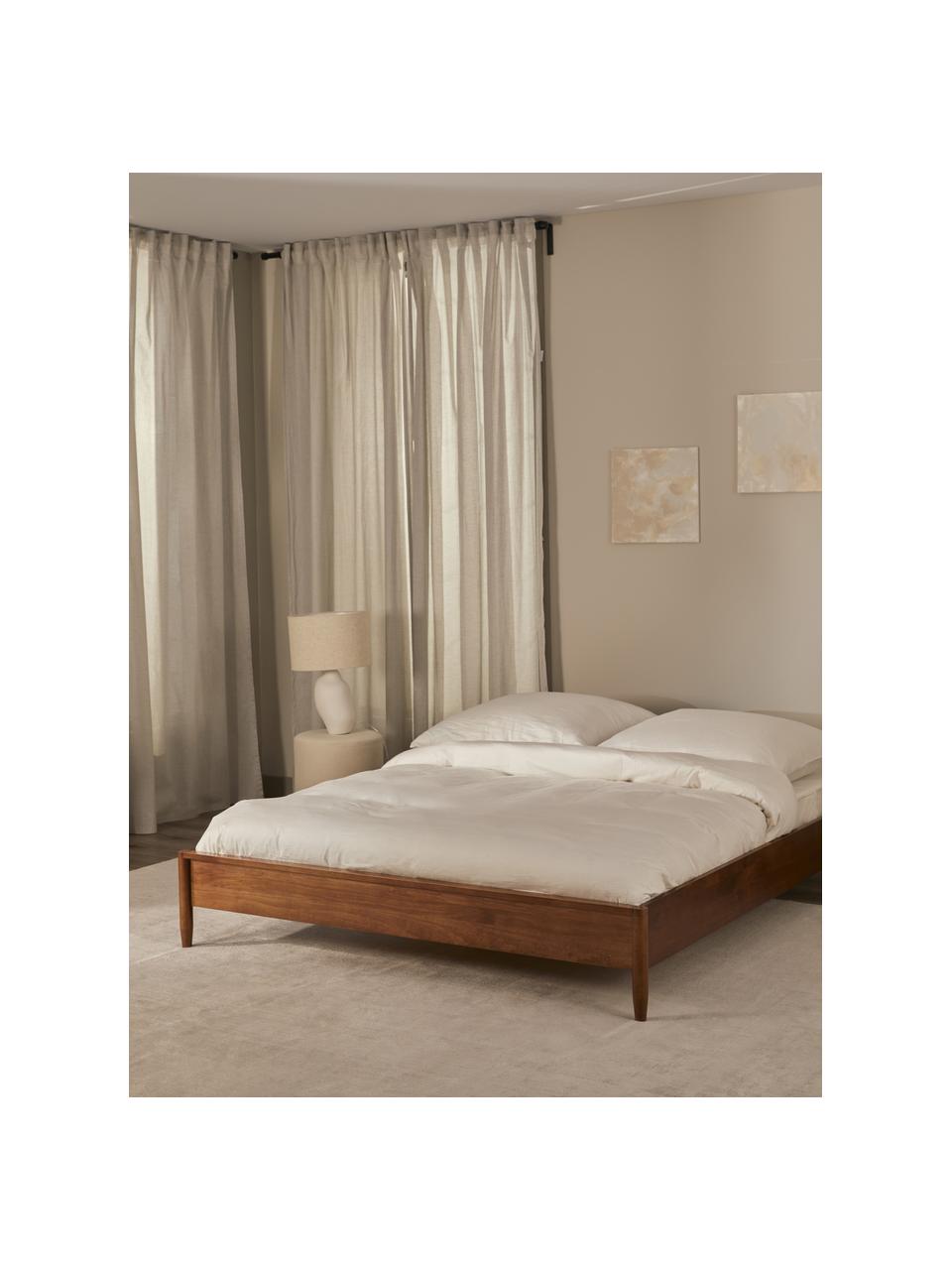 Letto in legno di pino massiccio senza testiera Windsor, Legno di pino massiccio, certificato FSC, Legno di pino, scuro, Larg. 140 x Lung. 200 cm