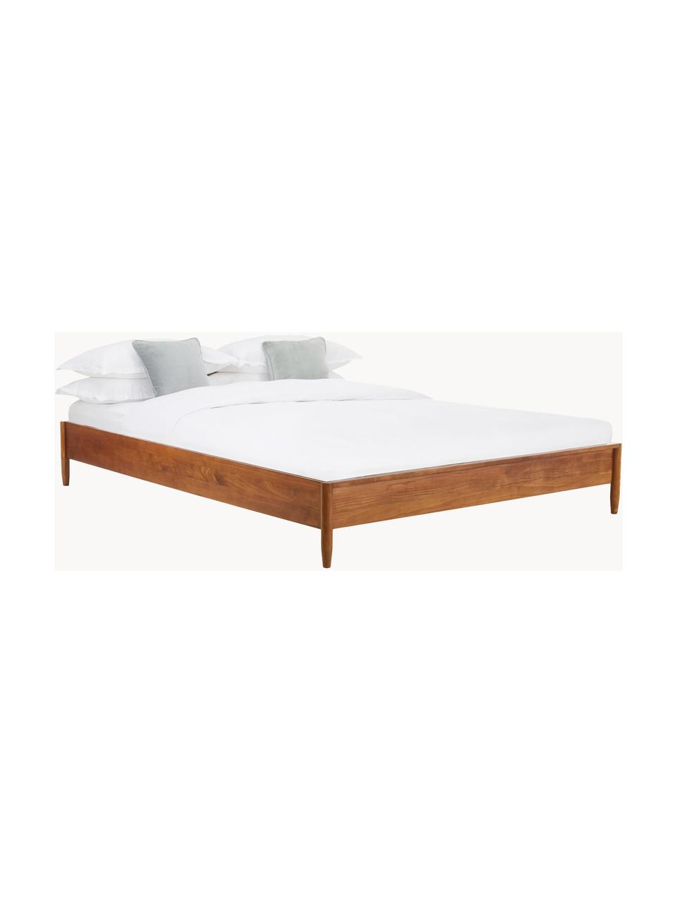 Houten bed Windsor van massief grenenhout, Massief grenenhout, FSC-gecertificeerd, Grenenhout, donker, B 140 x L 200 cm