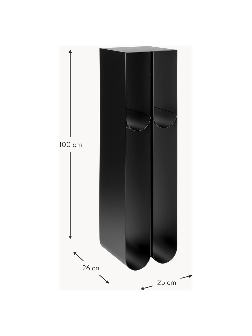 Columna decorativa de metal Curved, Acero con pintura en polvo, Negro, An 25 x Al 100 cm