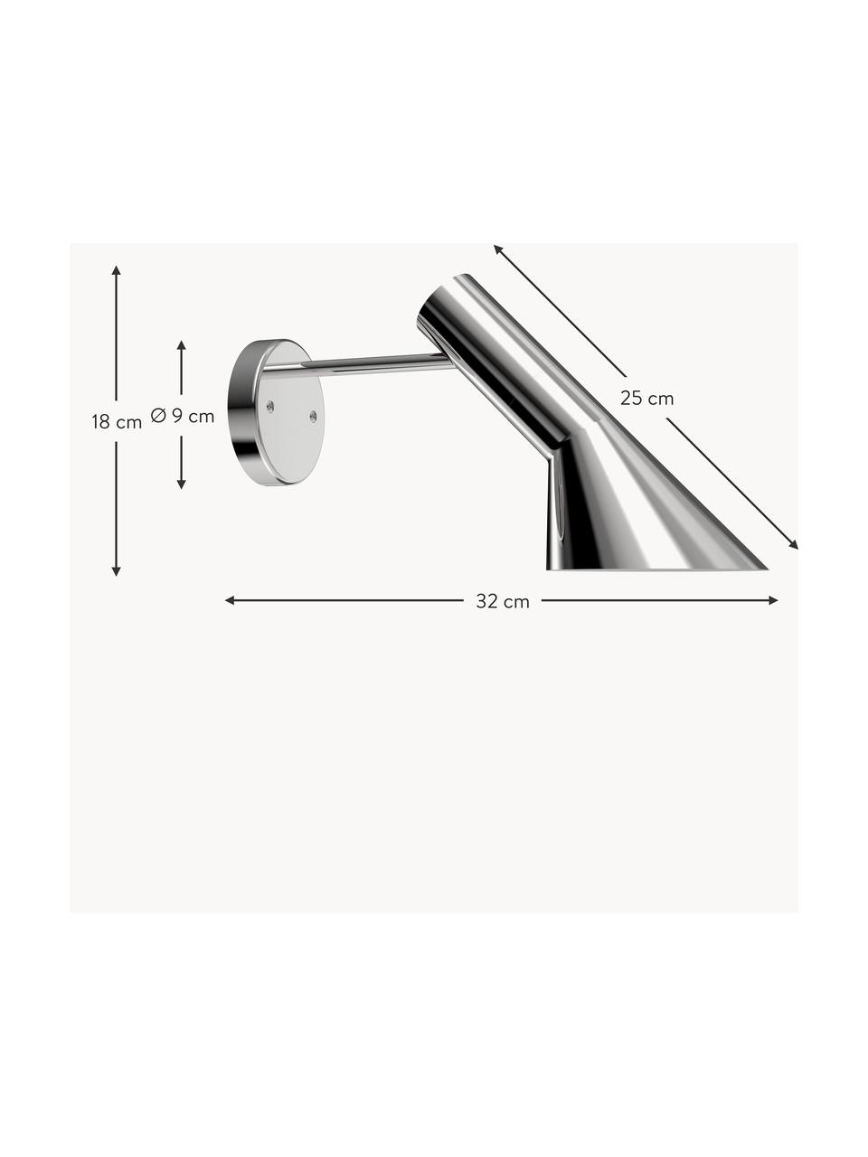 Aplique AJ, Acero inoxidable, Plateado, An 32 x Al 18 cm