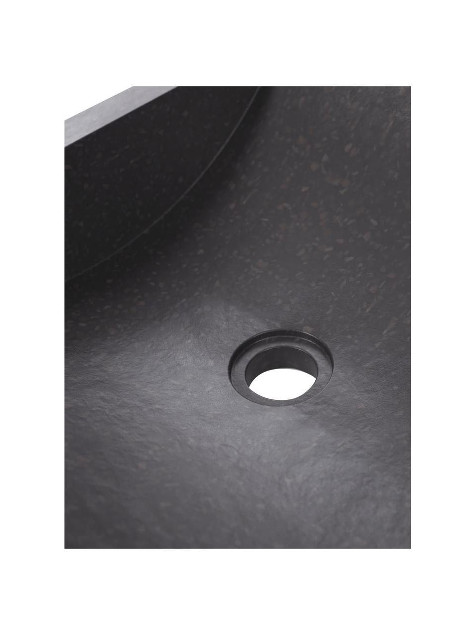 Aufsatzwaschbecken Kuveni aus Terrazzo, Terrazzo, Schwarz, Terrazzo-Optik, B 45 x T 40 cm