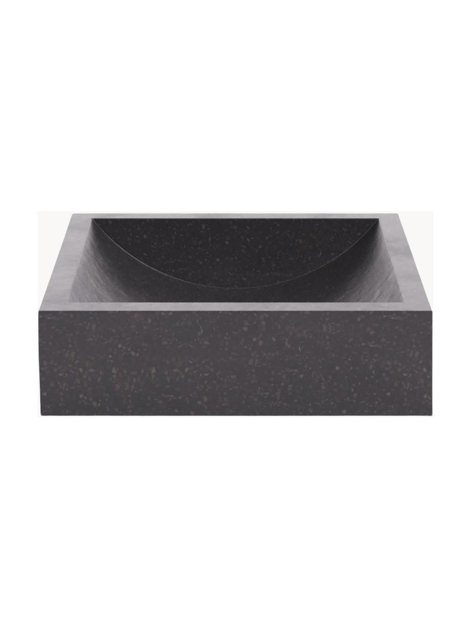 Lavabo da appoggio in terrazzo Kuveni, Terrazzo veneziano, Nero, effetto terrazzo, Larg. 45 x Prof. 40 cm