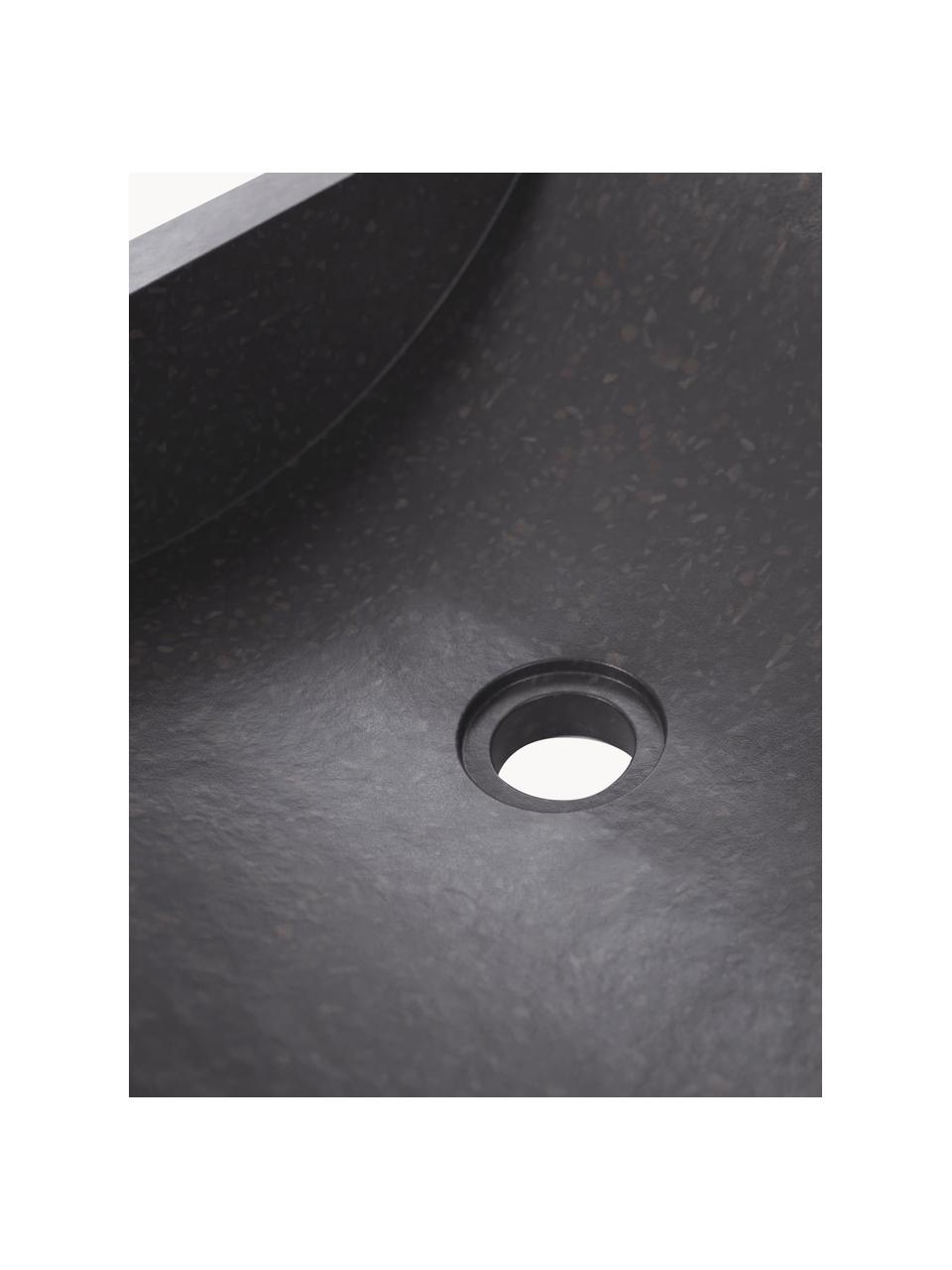 Lavabo da appoggio in terrazzo Kuveni, Terrazzo veneziano, Nero, effetto terrazzo, Larg. 45 x Prof. 40 cm