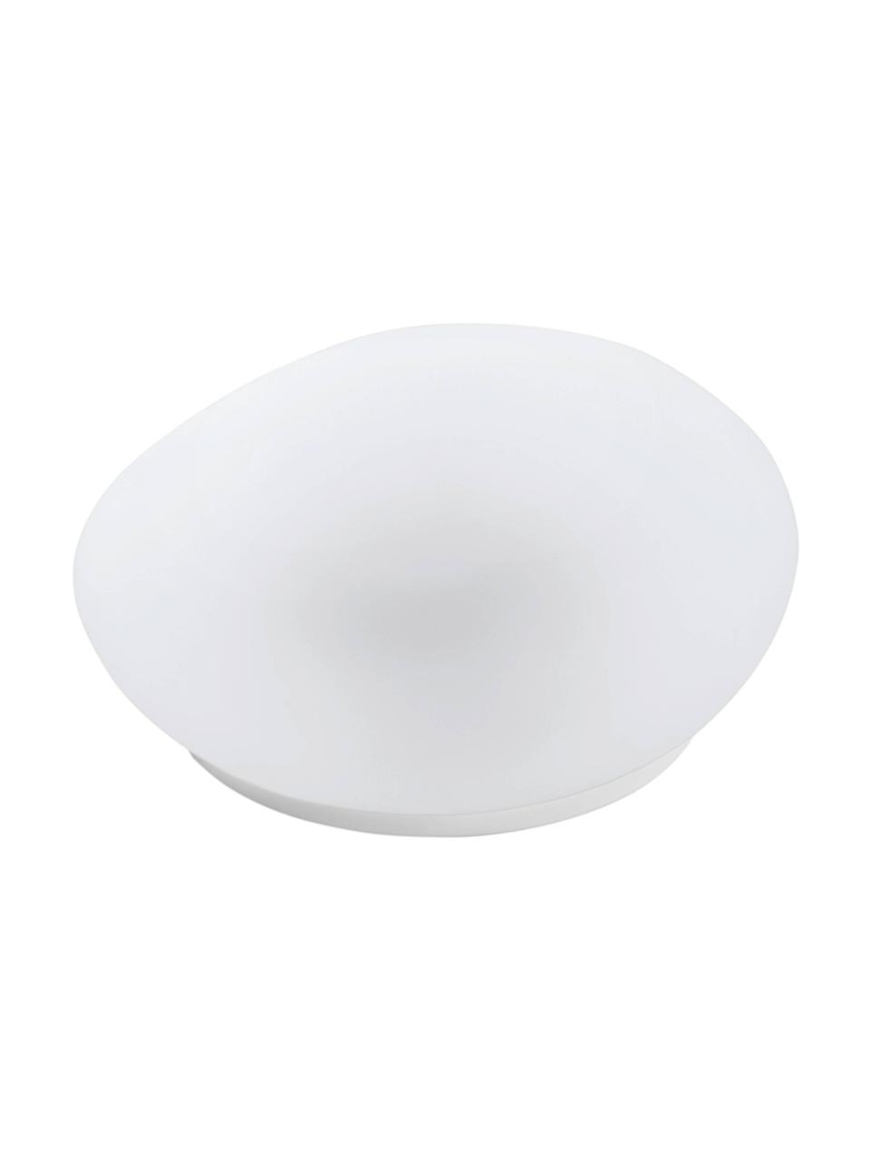 Kleine solar LED lamp Pebble, Lamp: kunststof, glas, Wit, B 14 x H 10 cm