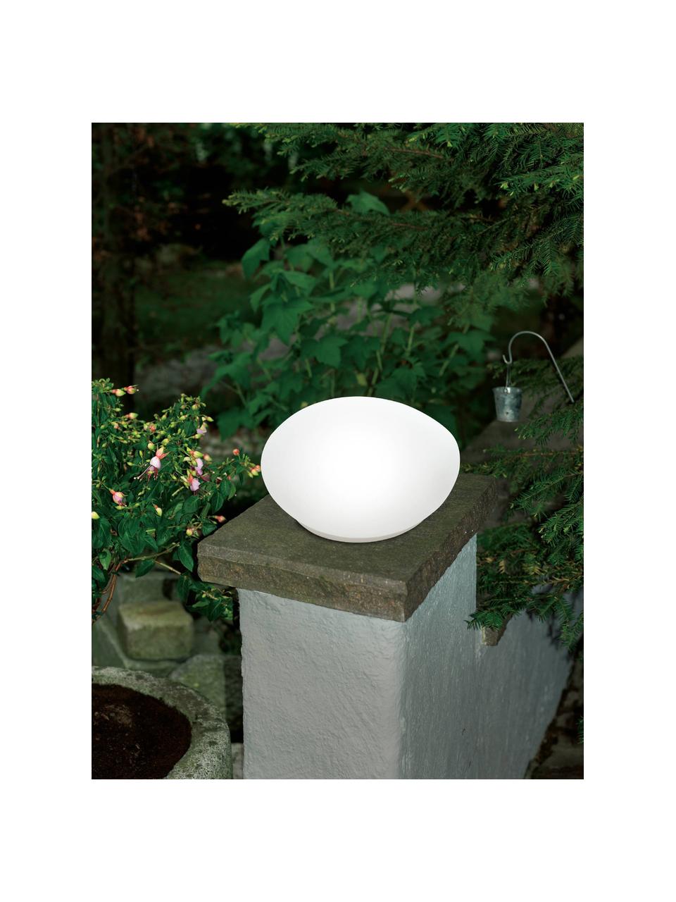 Kleine LED-Solarleuchte Pebble, Weiss, B 14 x H 10 cm