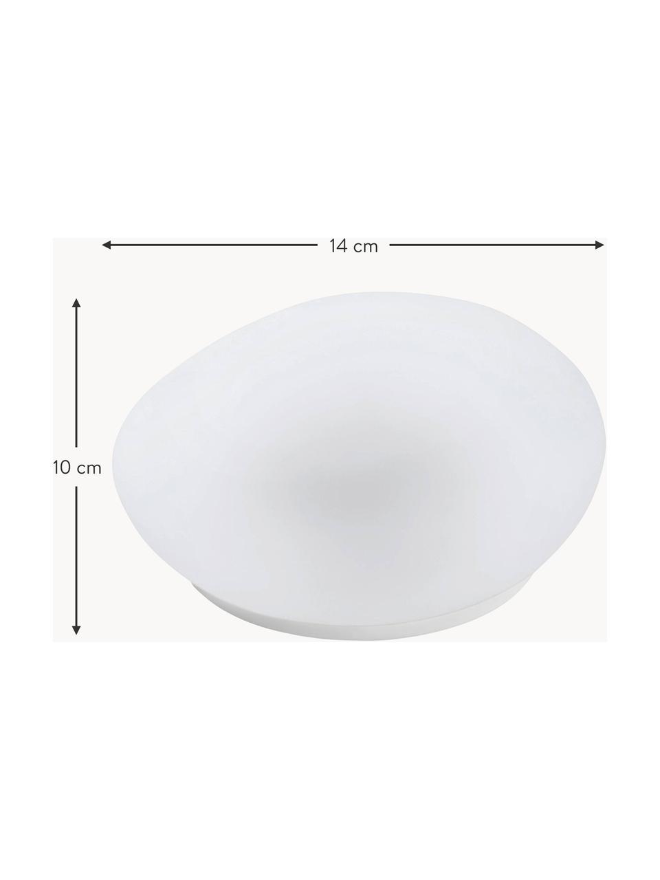 Malé solární LED svítidlo Pebble, Bílá, Š 14 cm, V 10 cm