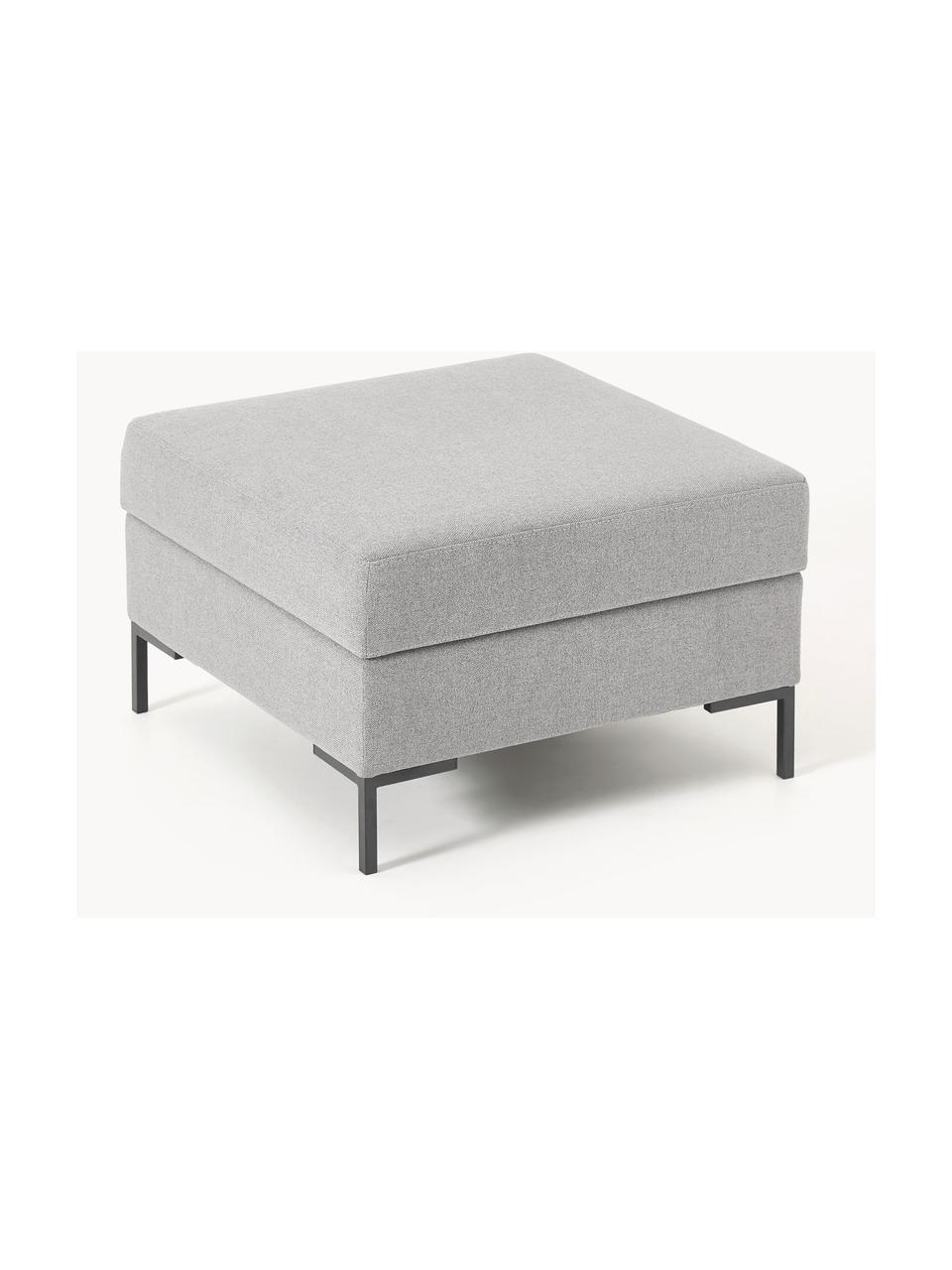 Sofa-Hocker Luna mit Stauraum, Bezug: 100 % Polyester Der strap, Gestell: Massives Buchenholz, Schi, Füße: Metall, galvanisiert Das , Webstoff Hellgrau, Schwarz, B 77 x H 49 cm