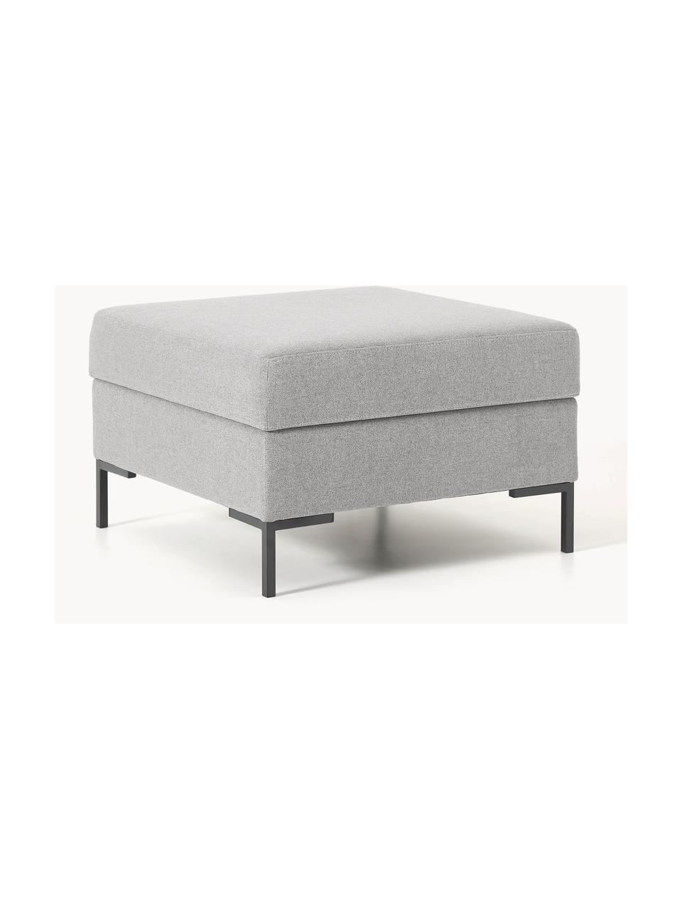 Sofa-Hocker Luna mit Stauraum, Bezug: 100 % Polyester Der strap, Gestell: Massives Buchenholz, Schi, Füße: Metall, galvanisiert Das , Webstoff Hellgrau, Schwarz, B 77 x H 49 cm