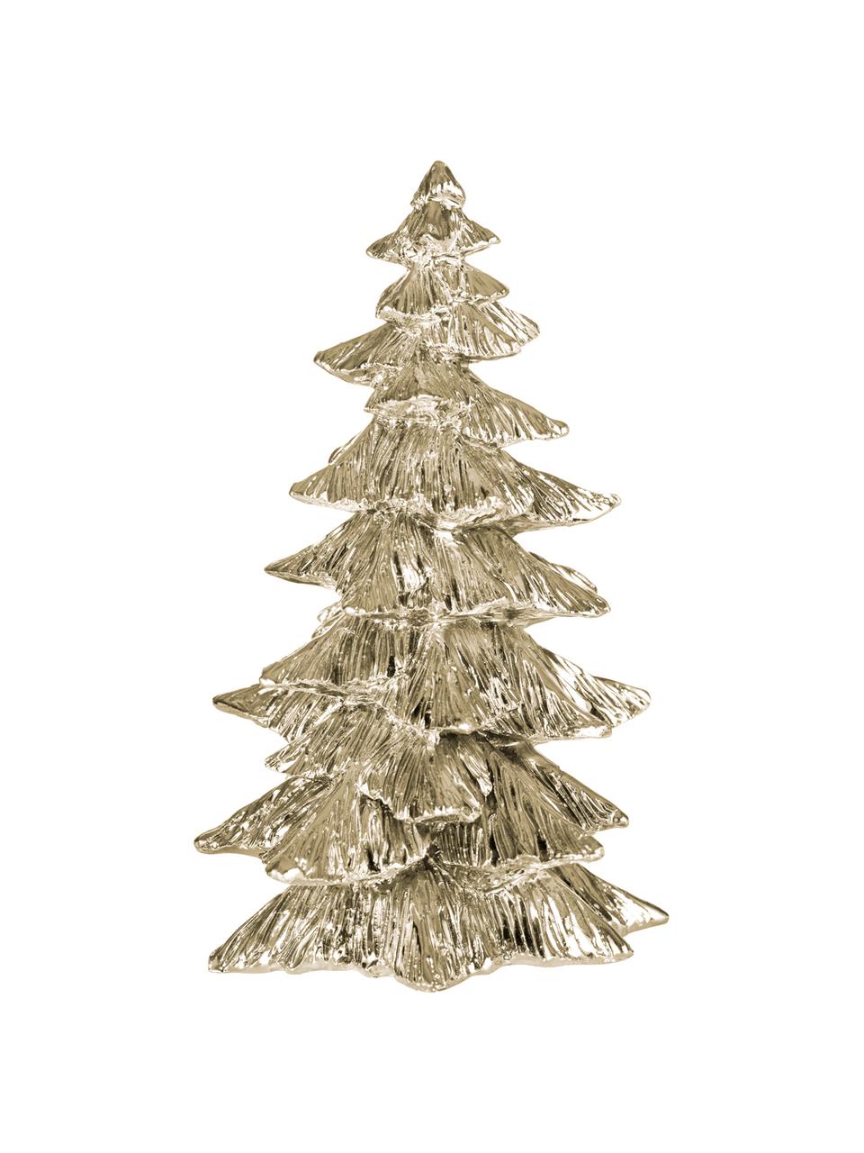 Handgemaakt decoratief boompje Serafina, Polyresin, Goudkleurig, Ø 10 x H 15 cm