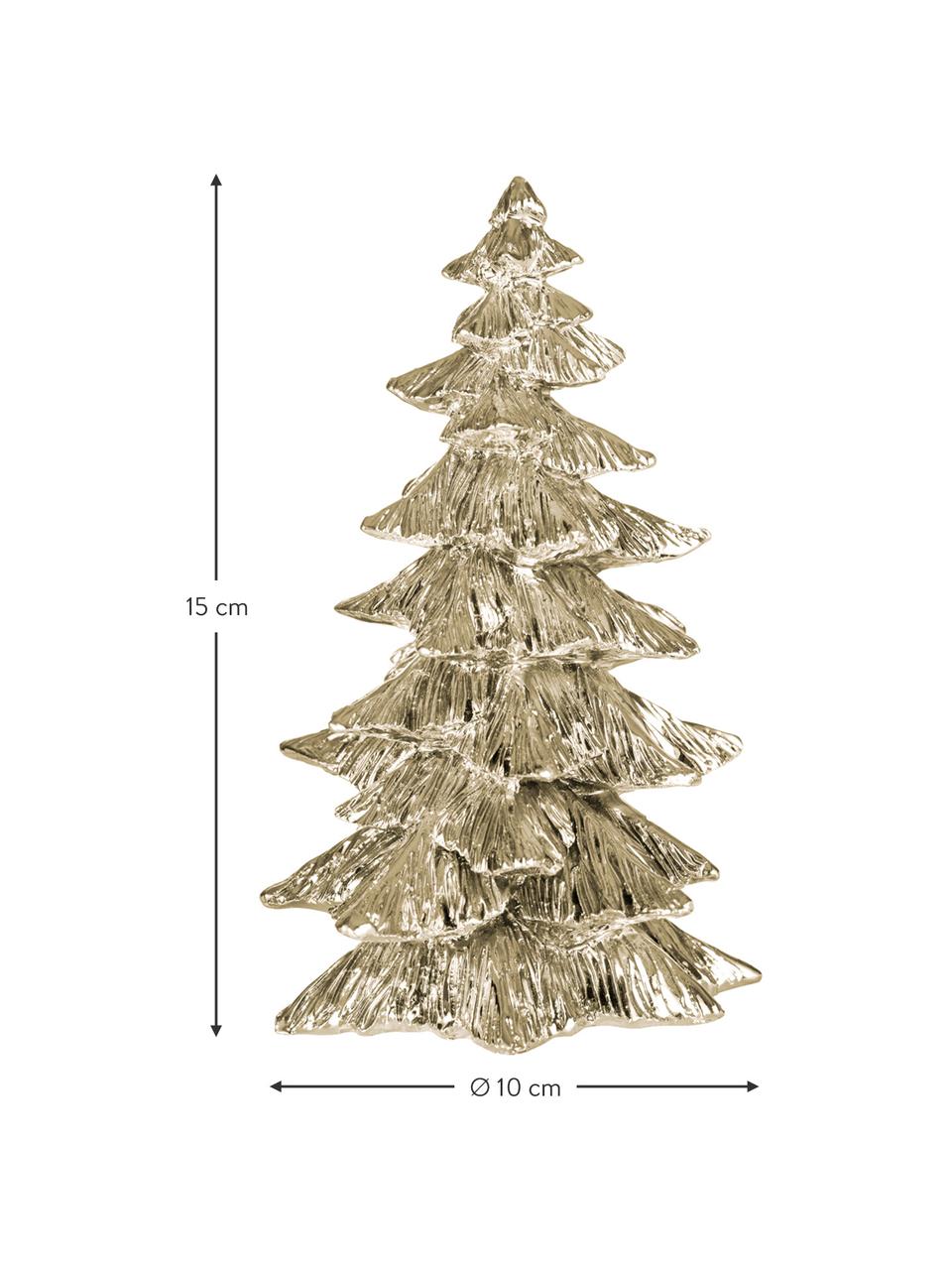 Ręcznie wykonana dekoracja Serafina Christmas Tree, Poliresing, Odcienie złotego, Ø 10 x W 15 cm