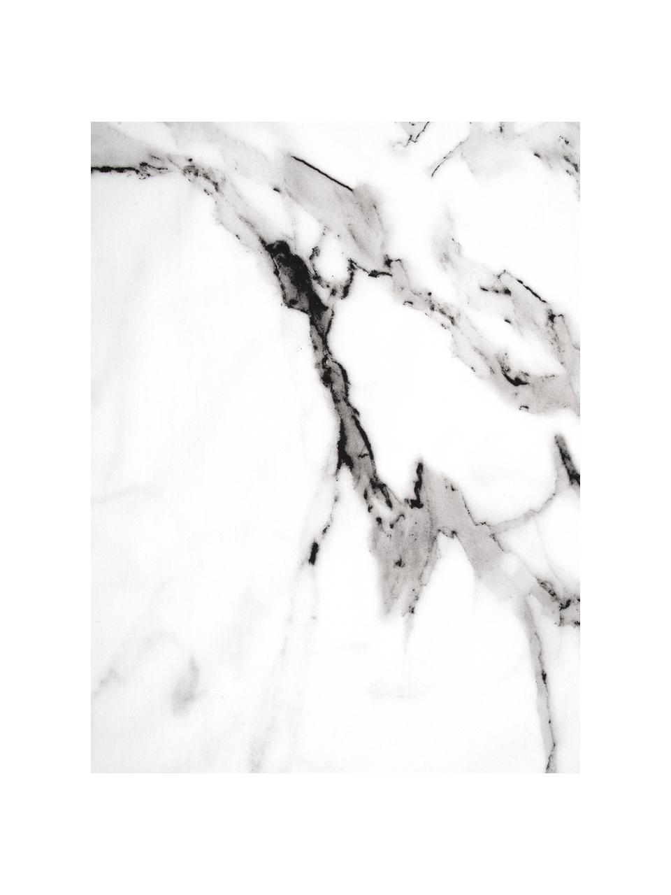Povlečení z bavlněného perkálu s mramorovaným vzorem Malin, Světle šedá, černá s mramorovým vzorem, 200 x 200 cm + 2 polštáře 80 x 80 cm