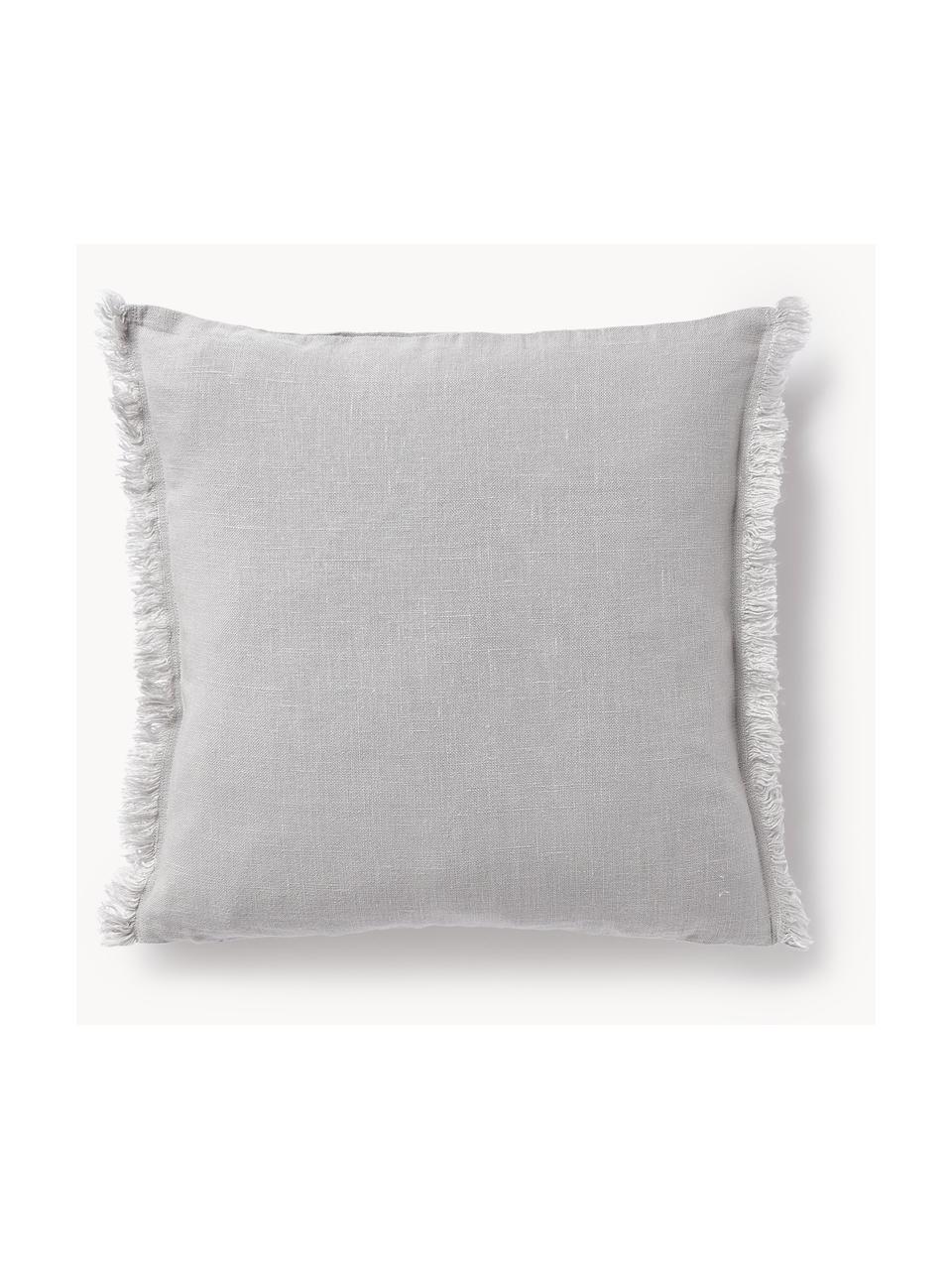 Housse de coussin pur lin avec franges Luana, 100 % pur lin

Le lin est naturellement doté d'un toucher plutôt rugueux et d'un aspect froissé
Sa résistance élevée au accrocs lui confère robustesse et longévité, Gris clair, larg. 40 x long. 40 cm