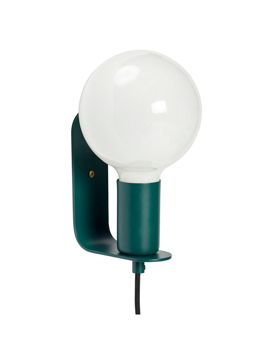 Malá nástenná lampa so zástrčkou Gelios, Zelená