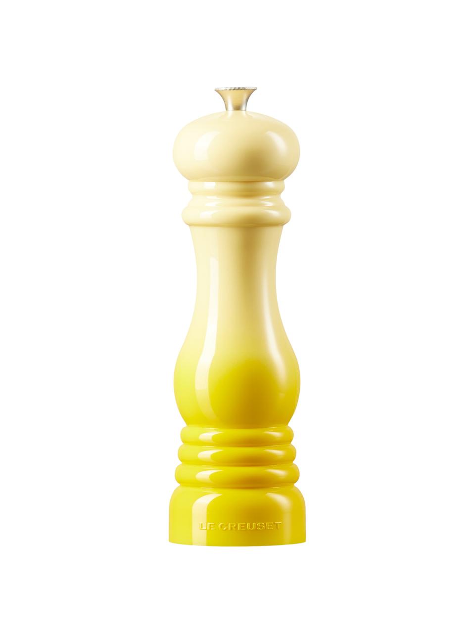 Molinillo de pimienta con mecanismo de cerámica Creuset, Estructura: plástico, Grinder: cerámica, Tonos amarillos brillante, Ø 6 x Al 21 cm