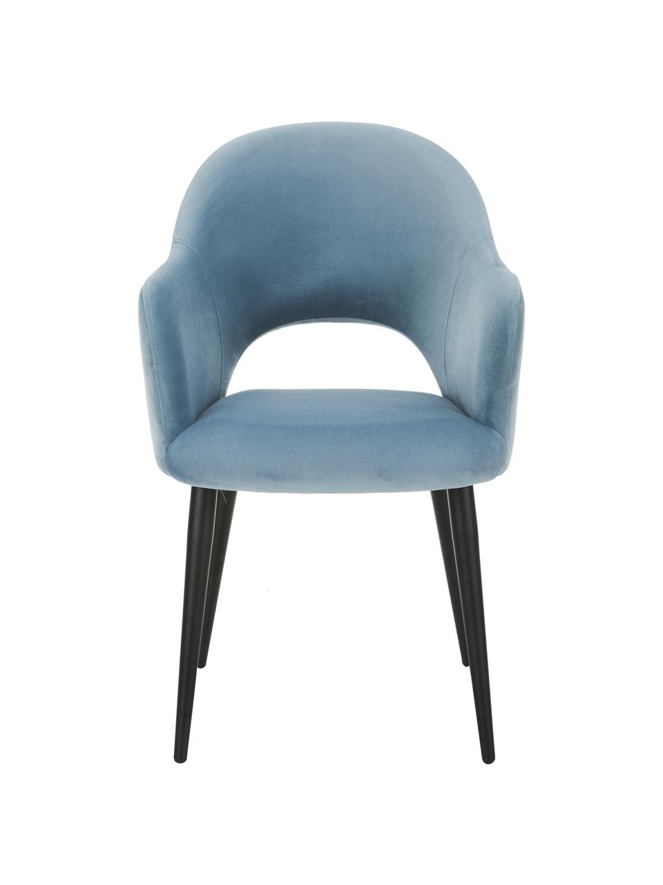 Chaise rembourrée velours bleu Rachel, Velours bleu ciel