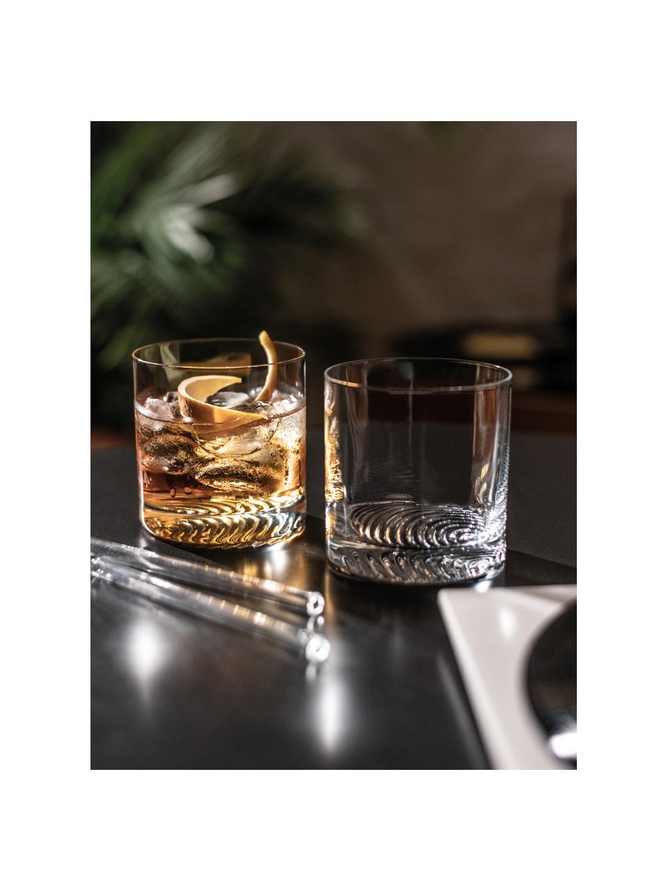 Verres à whisky en cristal Echo, 4 pièces, Verre cristal Tritan, Transparent, Ø 9 x haut. 9 cm, 390 ml