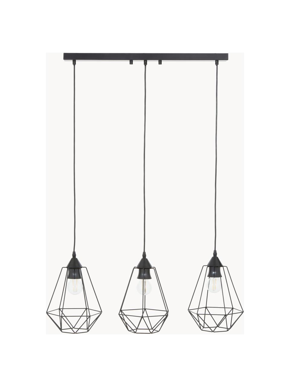 Lampa wisząca Wire, Czarny, S 75 x W 25 cm