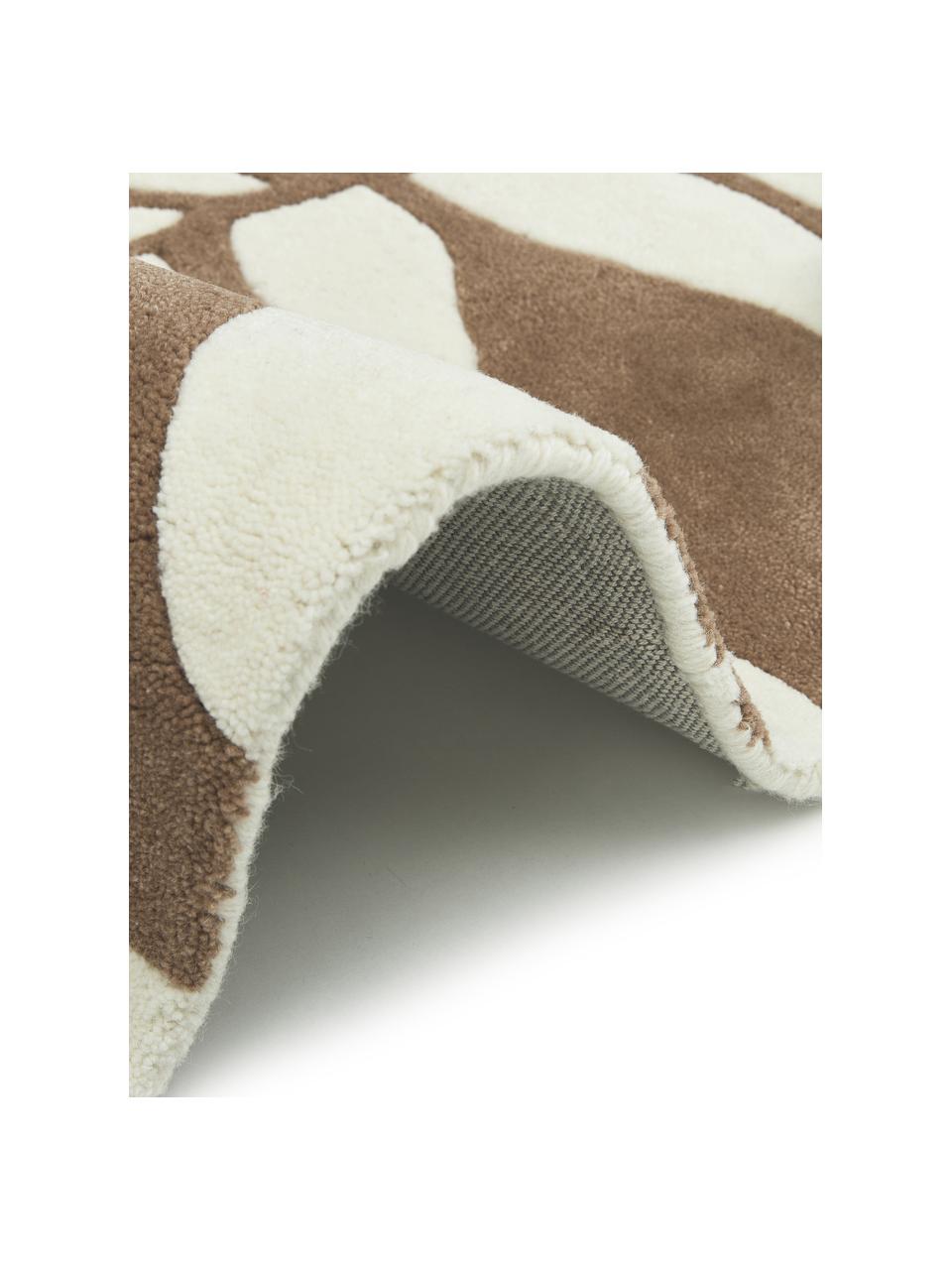Ręcznie tuftowany dywan z wełny Lando, 100% wełna

Włókna dywanów wełnianych mogą nieznacznie rozluźniać się w pierwszych tygodniach użytkowania, co ustępuje po pewnym czasie, Brązowy, beżowy, S 80 x D 150 cm (Rozmiar XS)